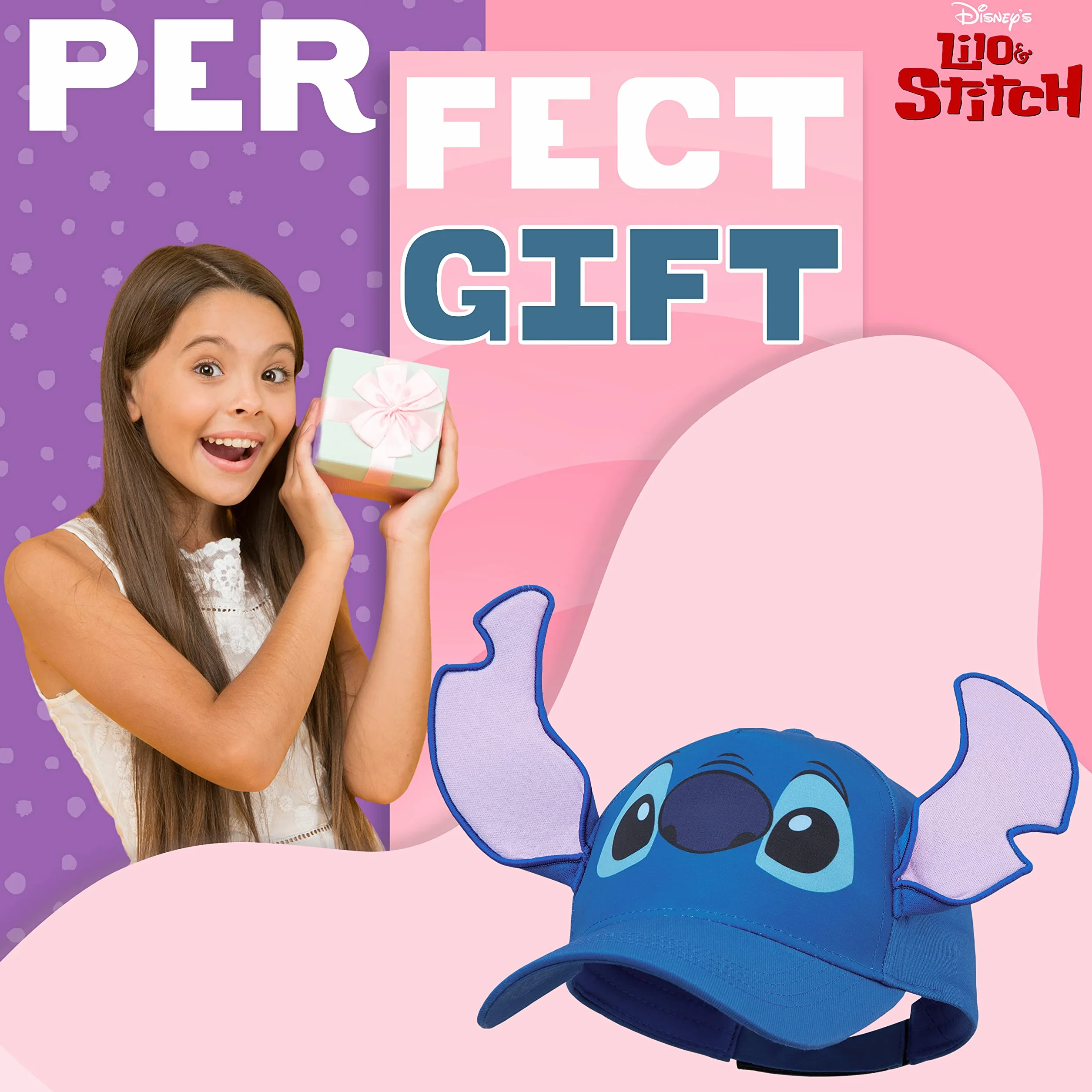 Disney Gorra Stitch con Orejas 3D Oficial Azul Talla Unica