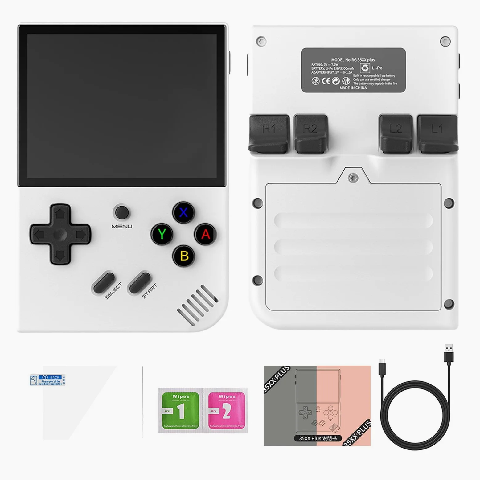 Consola de Juegos portátil RG35XX Plus,Consola de Juegos RG35XX Plus | Reproductor de vídeo portátil de Bolsillo | Jugador del Juego de WiFi de la Pantalla de 3.5-Inch IPS con la batería de