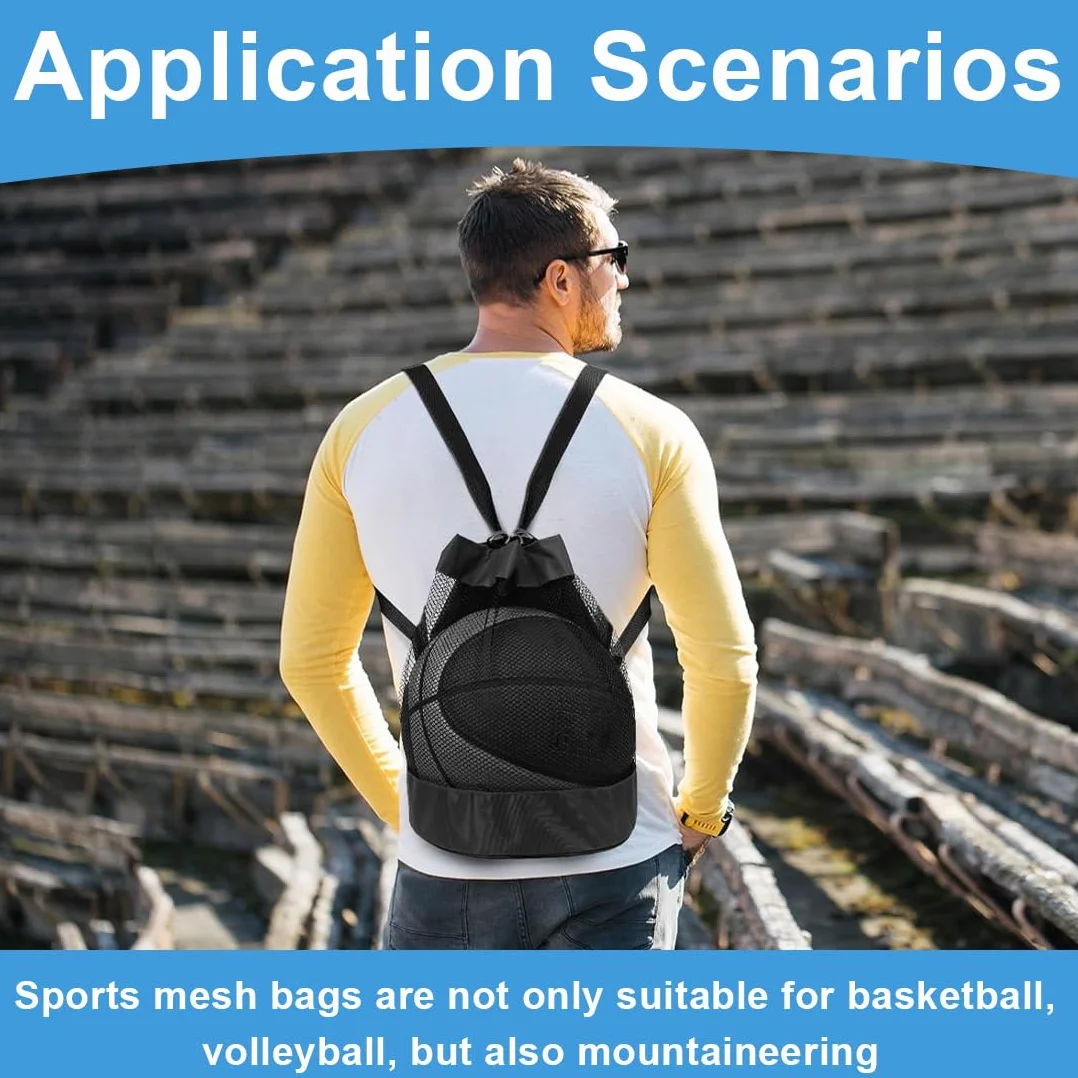 WeddHuis Bolsa de fútbol de malla portátil para deportes, playa, gimnasio