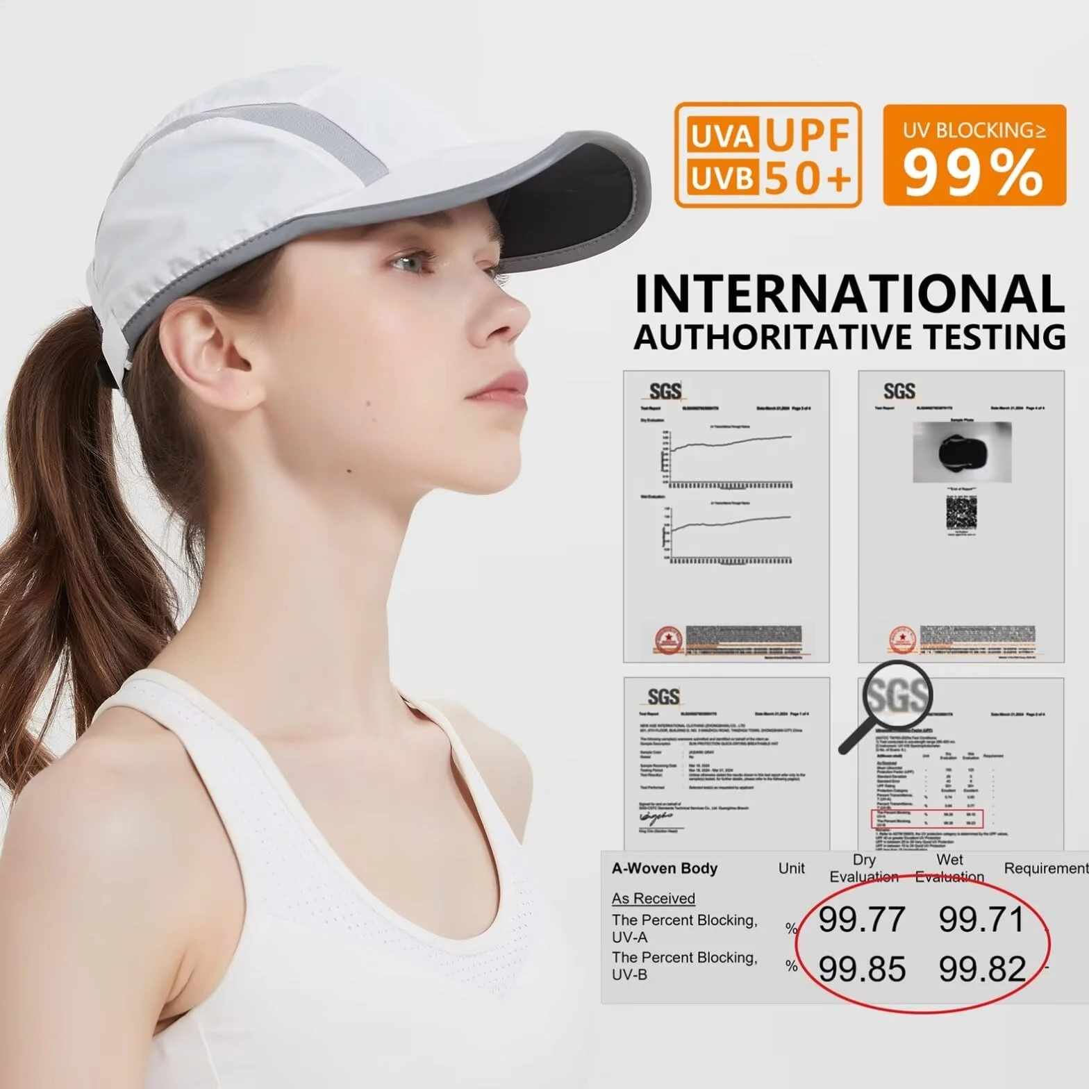 UPF50+ Folding Outdoor Hat Reflective Breathable Sport Cap