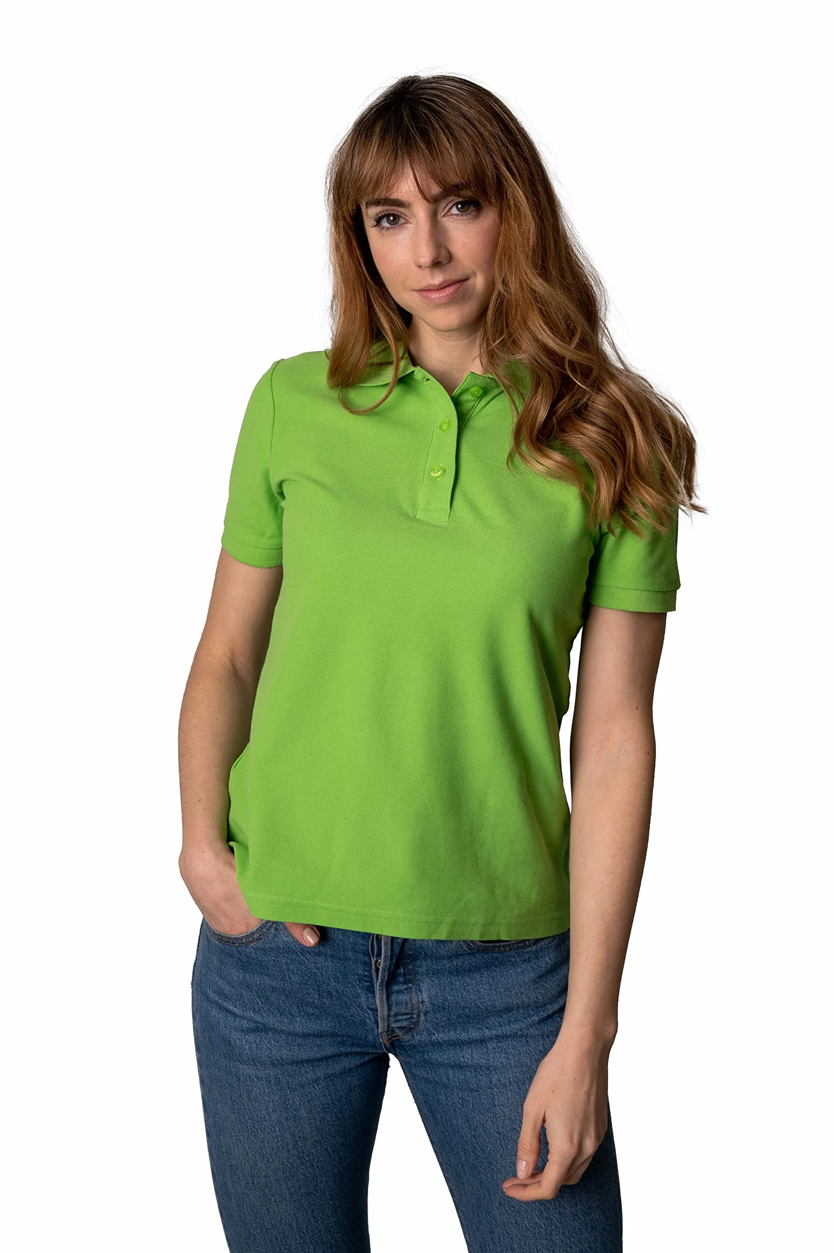 Polo Shirt Mujer Básica Manga Corta Piqué Algodón Transpirable Golf Top