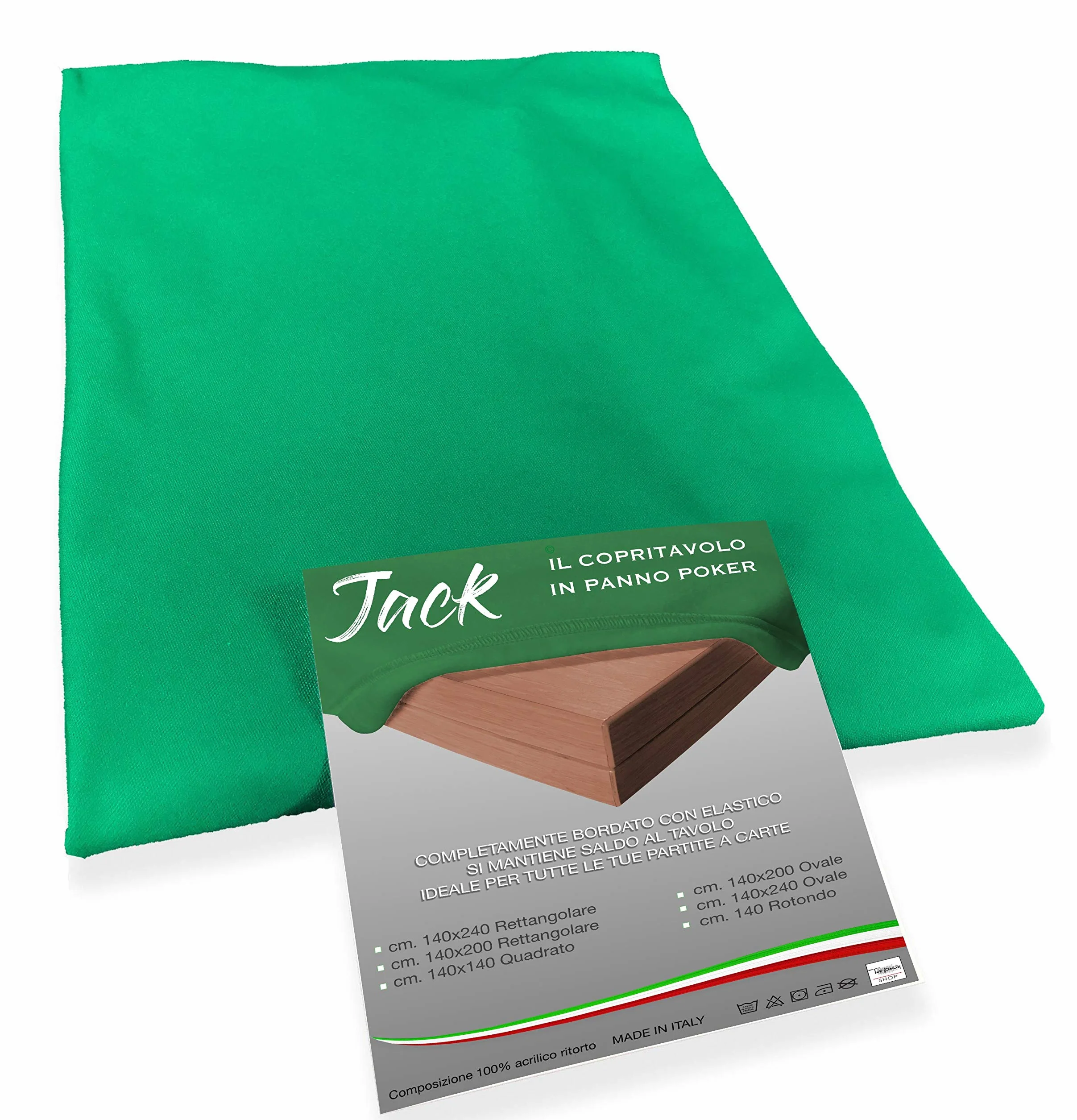 Mantel de juego de cartas Poker Jack verde para proteger la mesa, calidad extra – 140 cm redondo