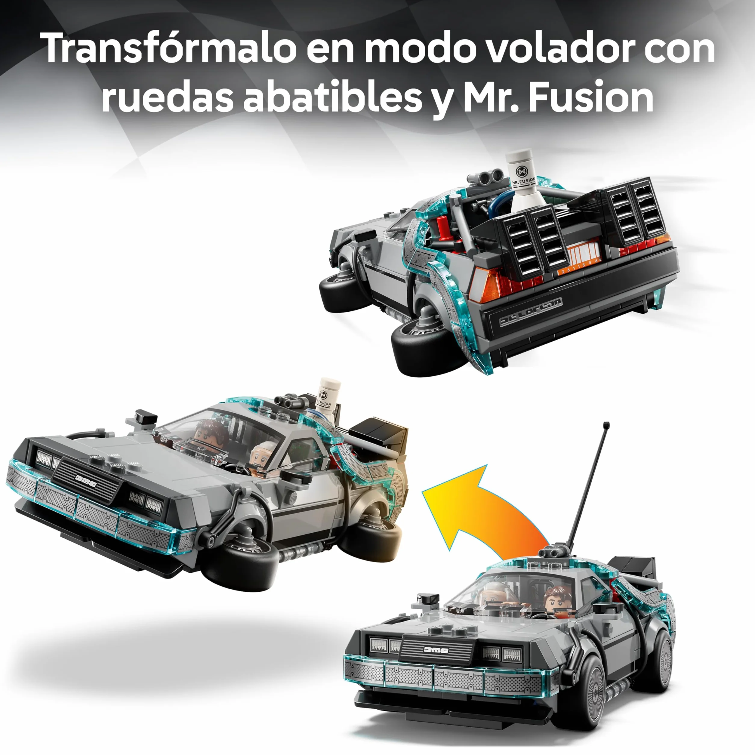 LEGO Speed Champions Máquina del Tiempo de Regreso al Futuro - Maqueta de Coche de Juguete con Minifiguras de Marty McFly y Doc Brown - Regalo para Niños y Niñas de 9+ Años y Fans de la Película 77256