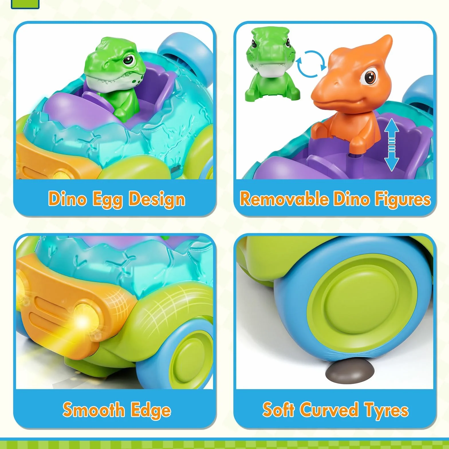 Lehoo Castle Coche Teledirigido Niños 3 Años, Dinosaurios Juguetes con Luces y Música, Juguete Niño 3 4 5 6 7 Años