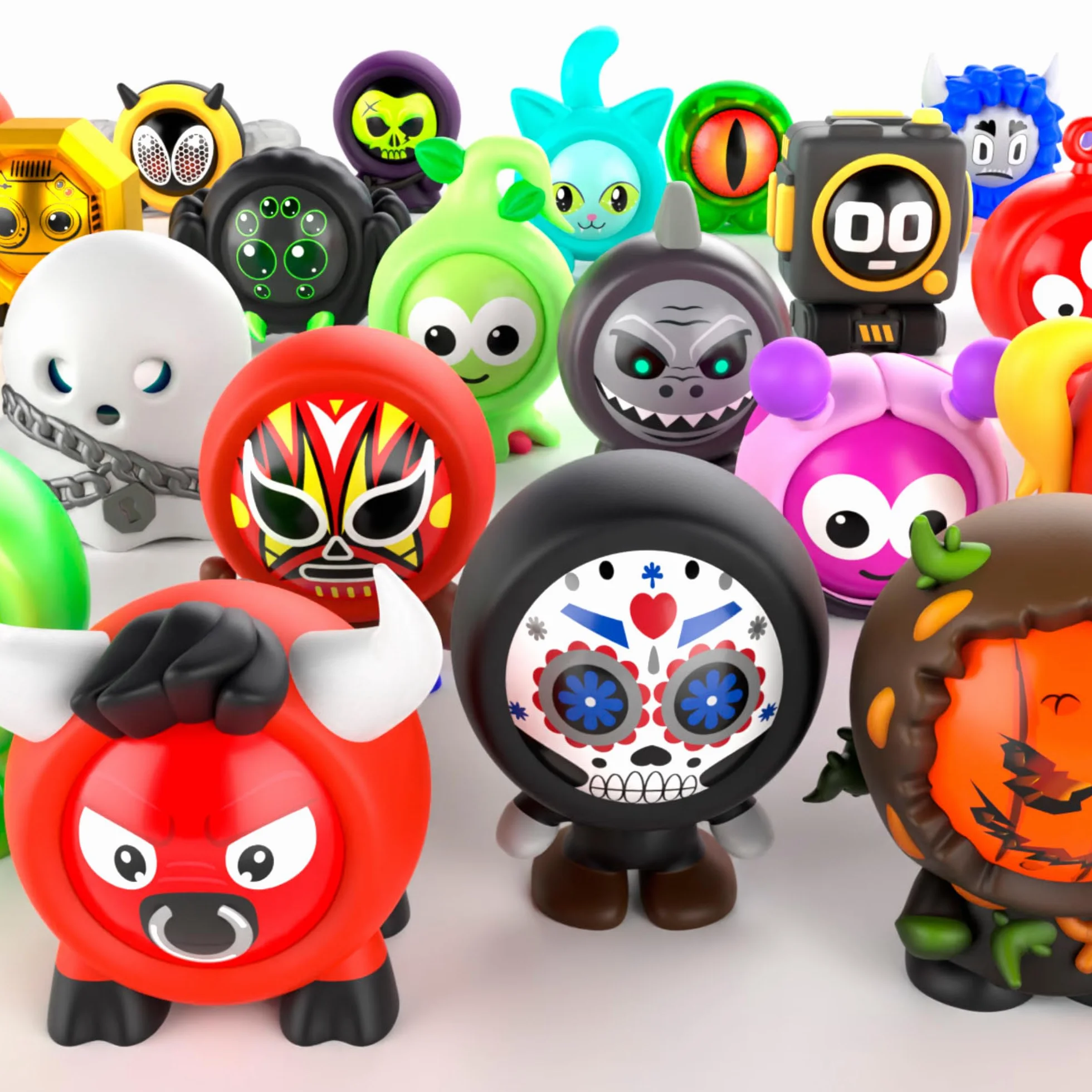 Freak Marbles Bolsa de malla con cordón | Colecciona, Juega y Comparte | Contiene 3 canicas y 3 skins
