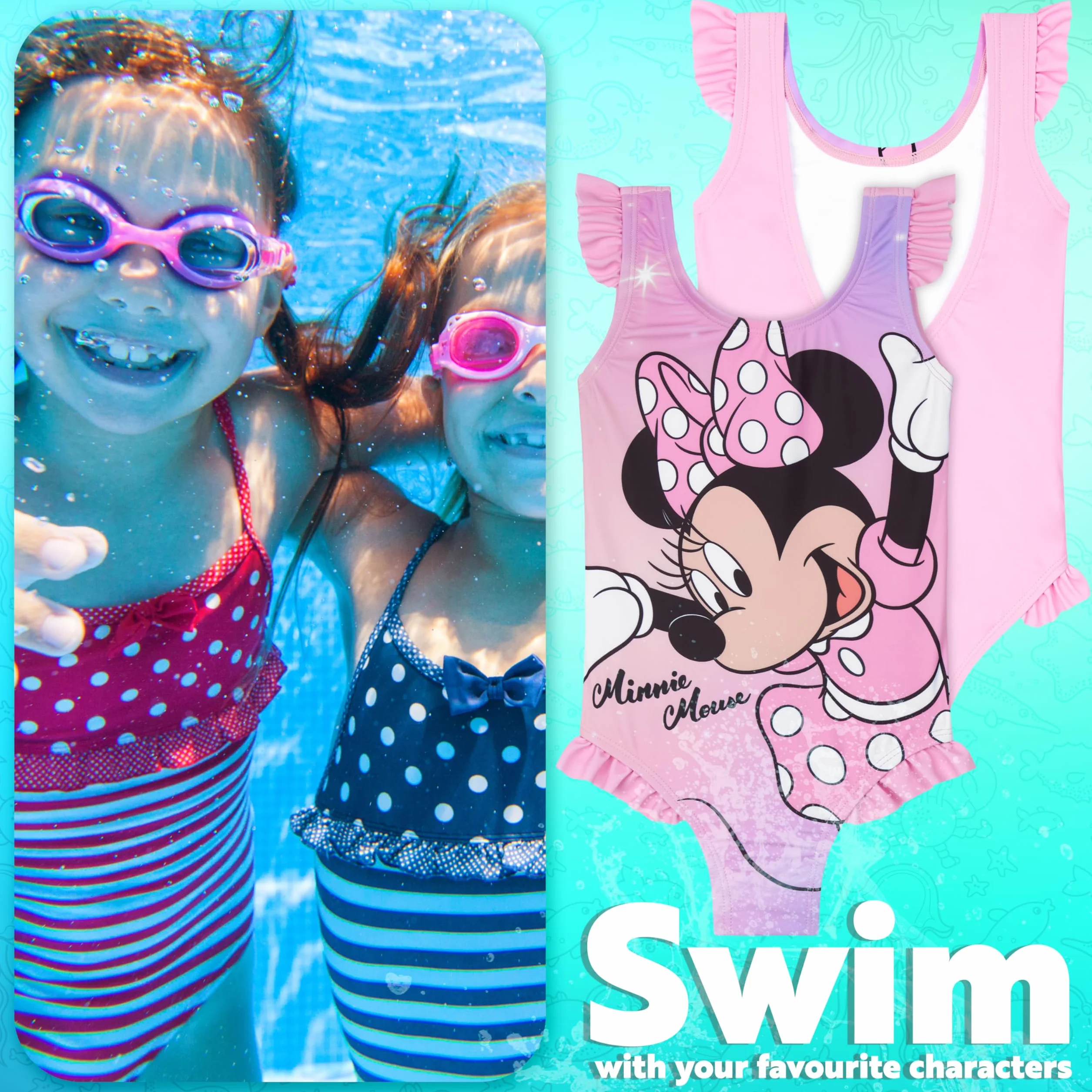 Bañador Niña Bebe Minecraft Pokemon Traje de Baño Natación Una Pieza Piscina Playa