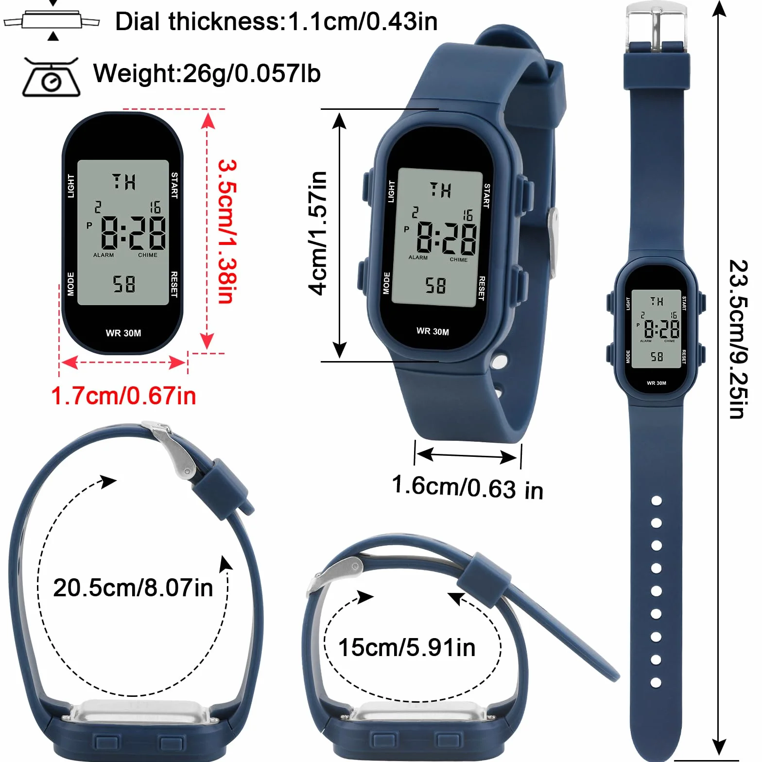 Reloj Digital para Niños DTKID Resistente al Agua 30M Deportes Alarma Cronómetro