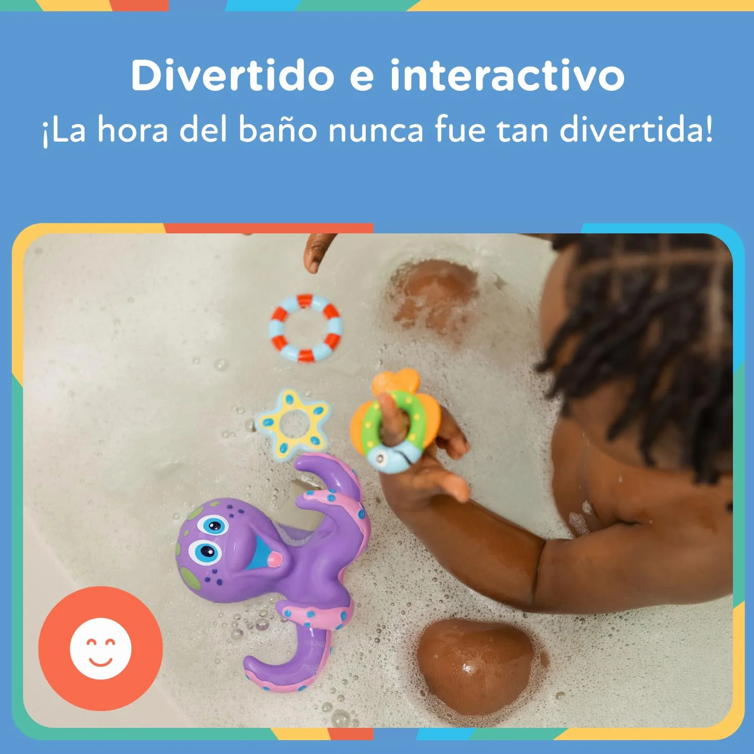 Nuby Pulpo Flotante Juguete de Baño Bebe con Anillos 18+ Meses Violeta