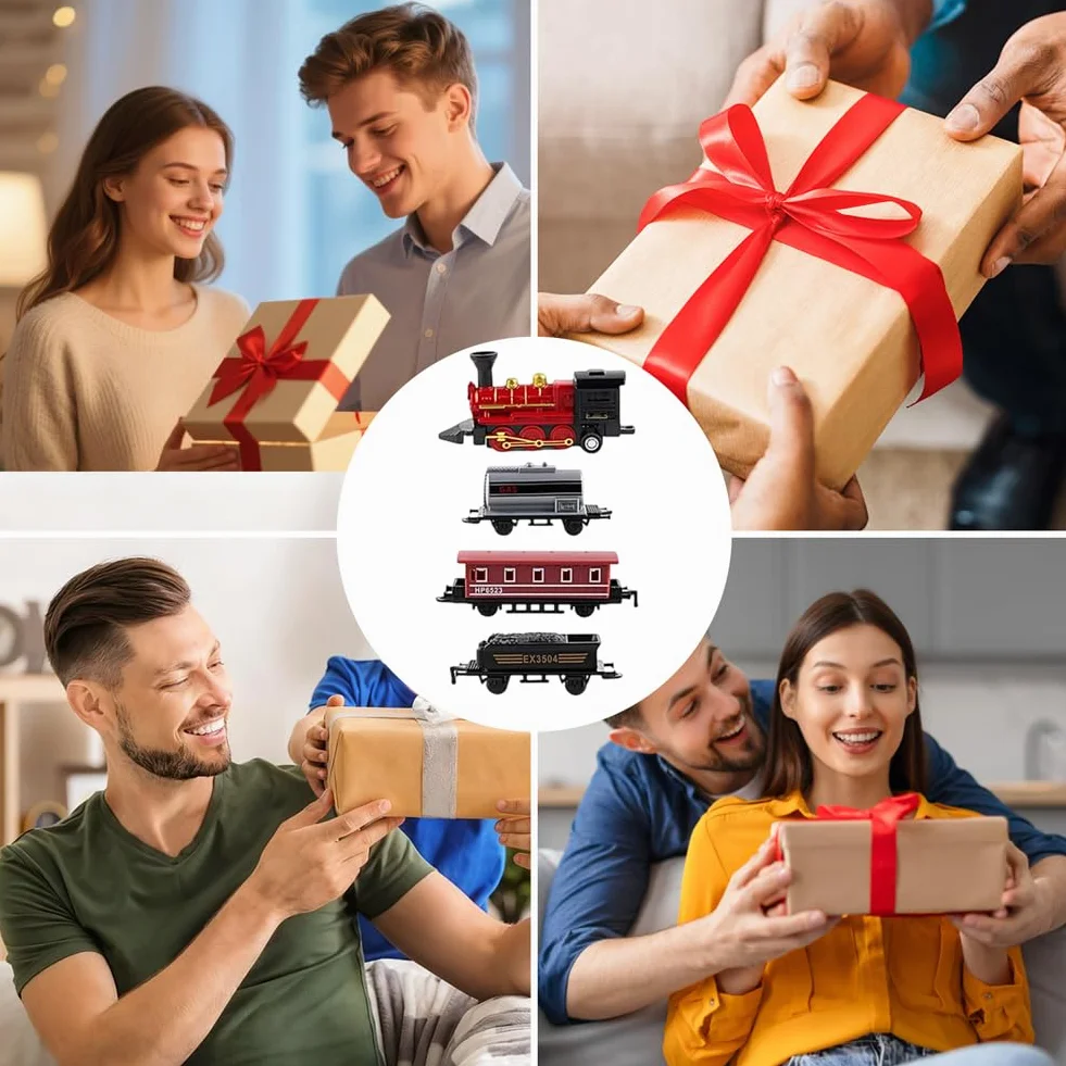 Mini Tren Tráfico - Mini modelo de vapor, Juego retro de vapor, Pequeño adorno de tren creativo, Suministros para Vapor Tema Cumpleaños