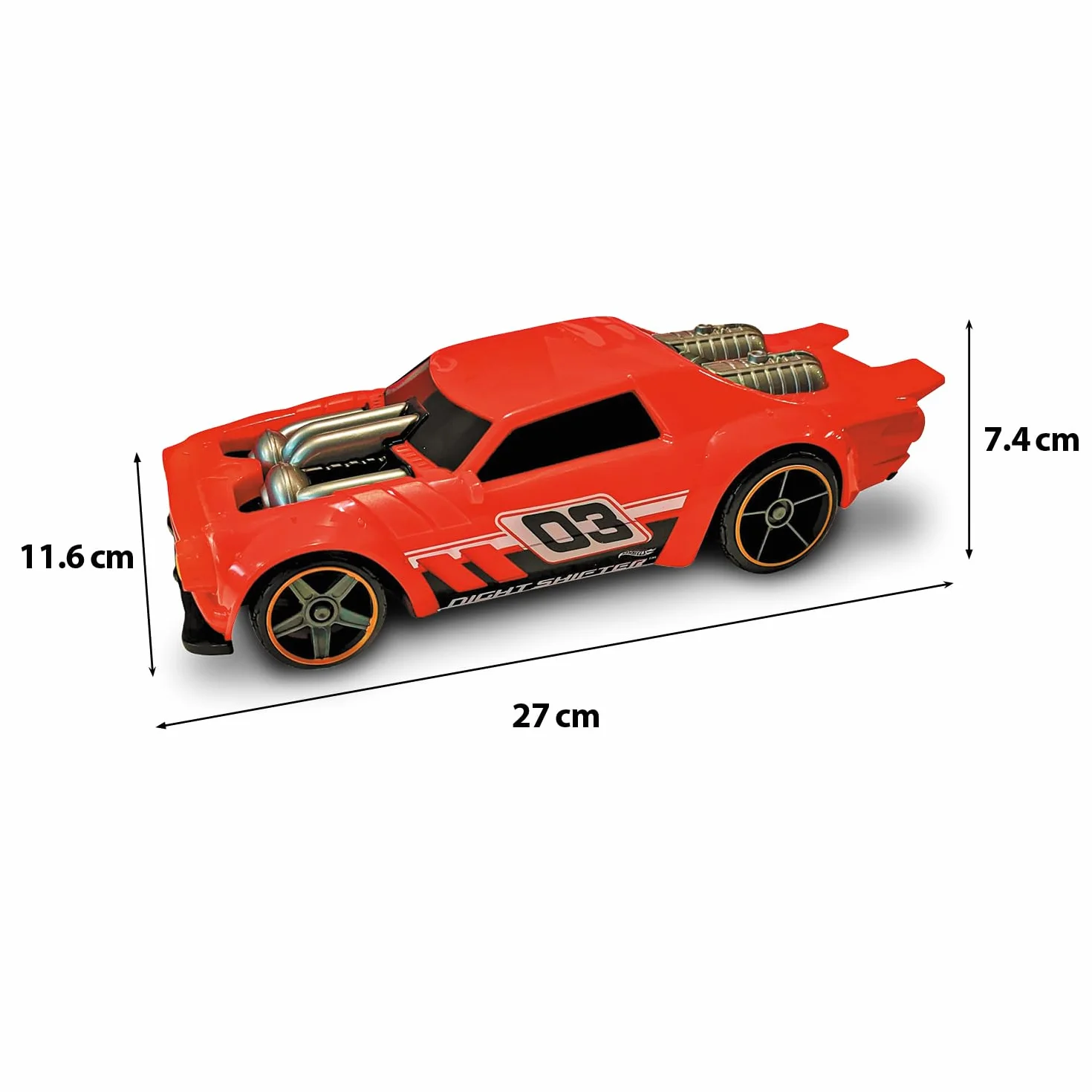 Mondo Motors Hot Wheels Night Shifter, Modelo a Escala 1:16, con baterías Recargables, hasta 8 Km/h de Velocidad, Coche de Juguete para niños 63851, Color Rojo