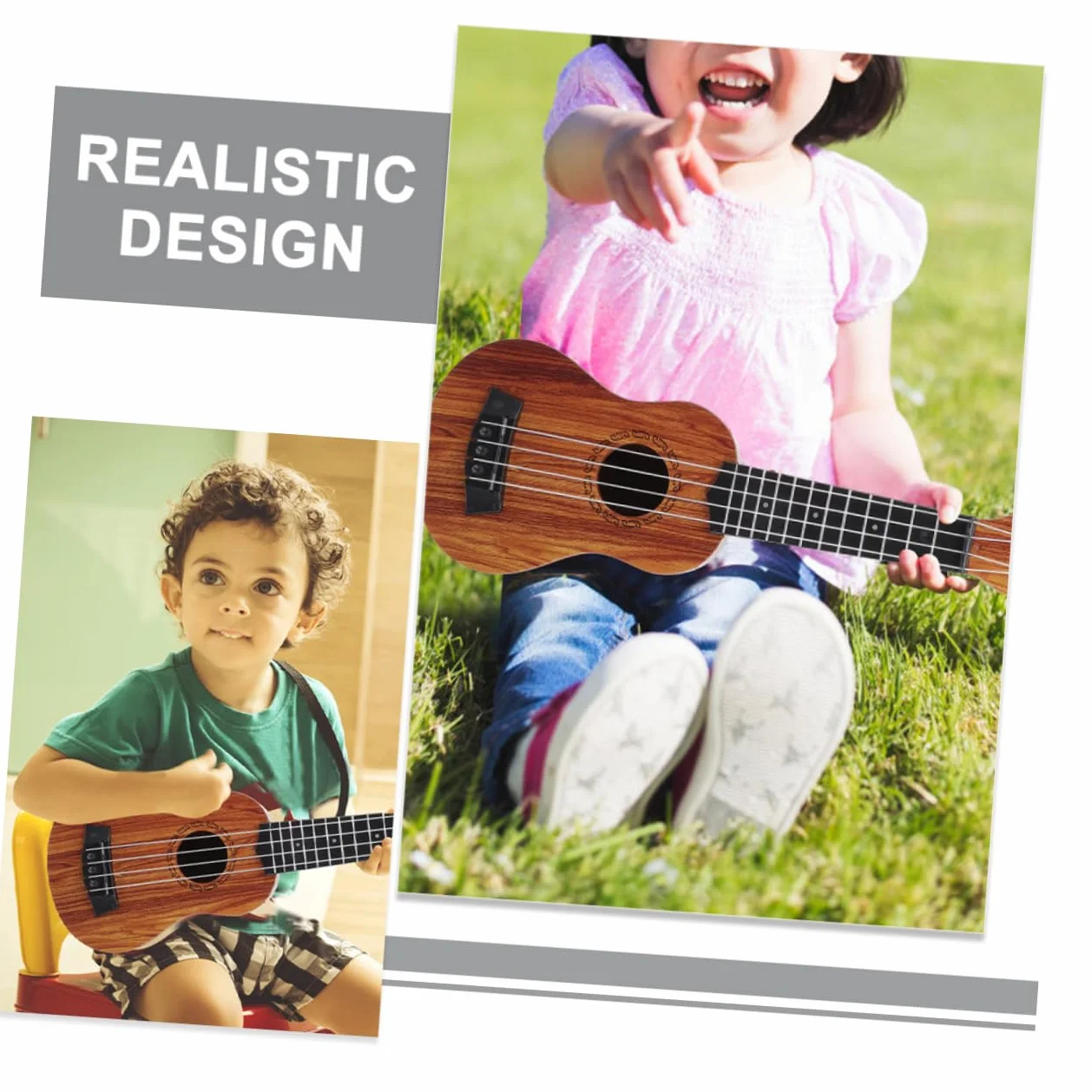 Ukelele De Juguete Infantil Diseño Realista Instrumento Musical para Niño para Mini Niño y