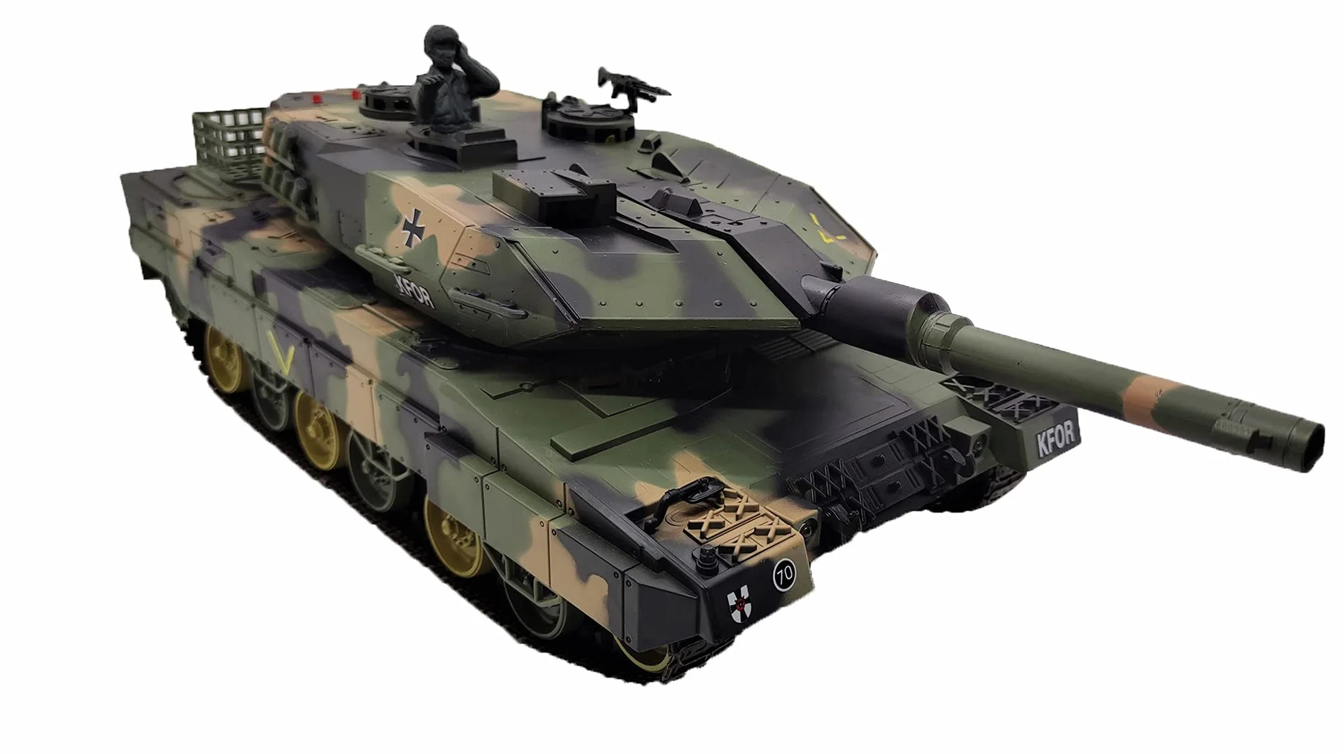 RC Leopard 2A5 - Tanque de combate con sonido, escala 1:24 y 2 sistemas de combate, infrarrojos y disparos de 6 mm