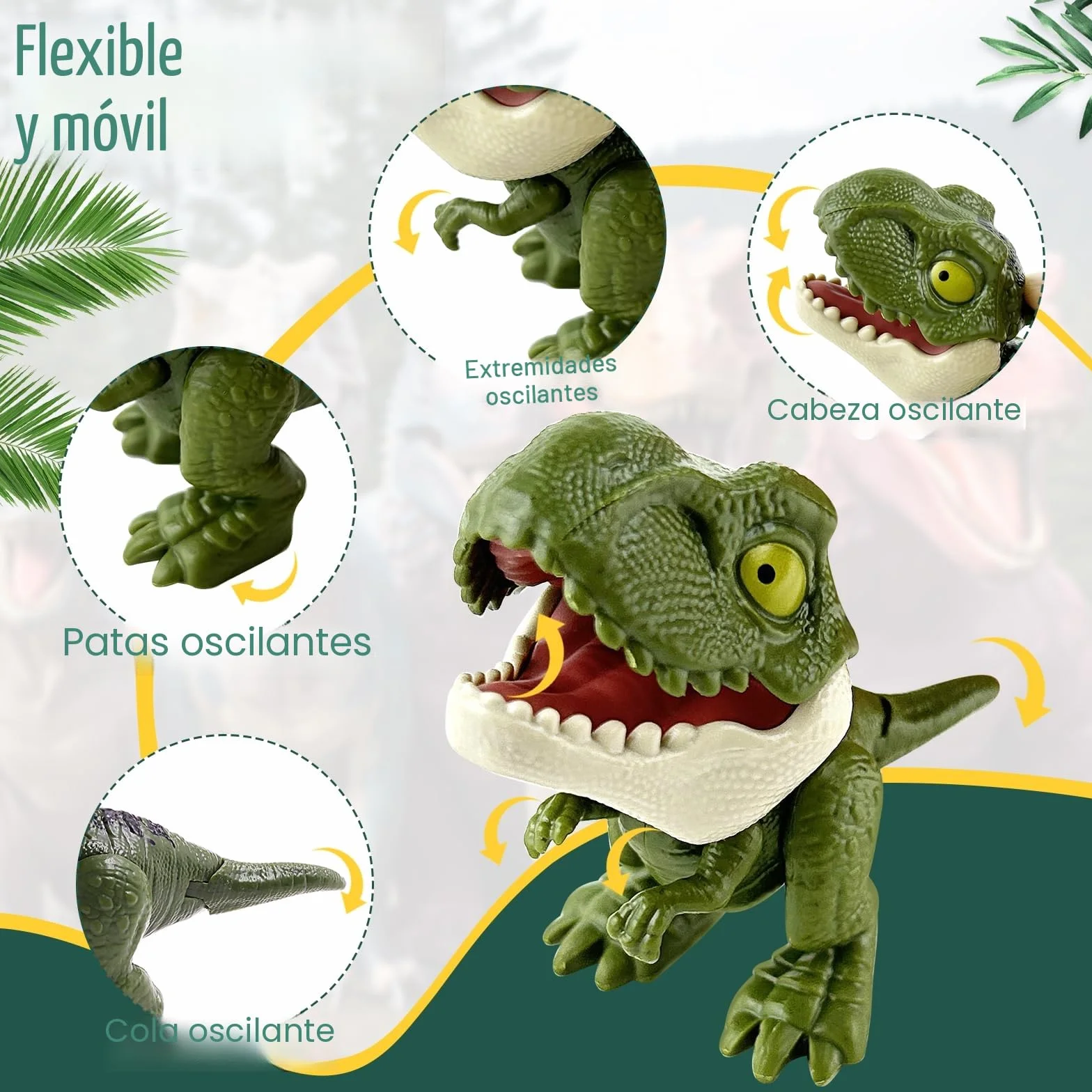 10 Piezas Dinosaurio Dedo Juguete, Mini Set ABS Mordita para Niños y Niñas (Colores Mezclados)