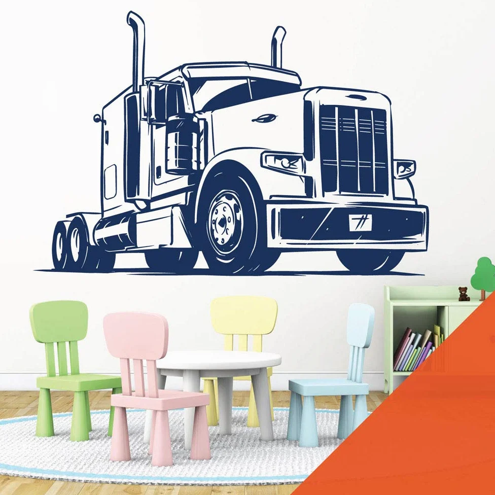Vinilo decorativo para pared, camión semicurario, camión americano, 18 ruedas, Big Truck