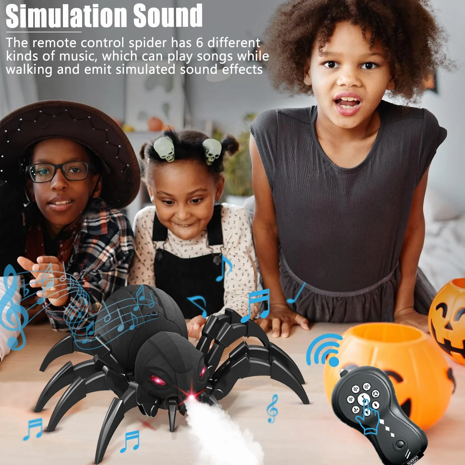 DEUKNICE Robot Araña RC Realista, Juguete Araña de Control Remoto LED, Regalos para 3 4 5 6 7 8 9 10 11 12 años niños niñas, Navidad Cumpleaños Halloween Juguetes para Niños.