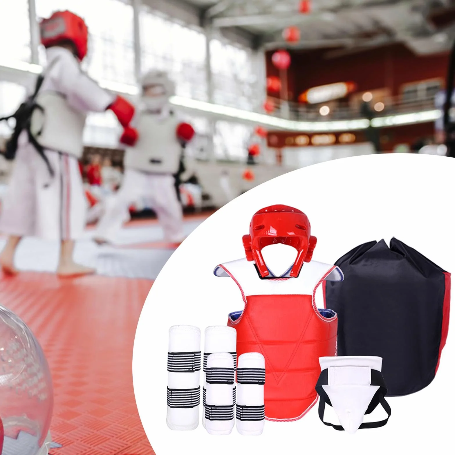 F Fityle Equipo de Protección Taekwondo Protector Cabeza Ingle Pecho Karate