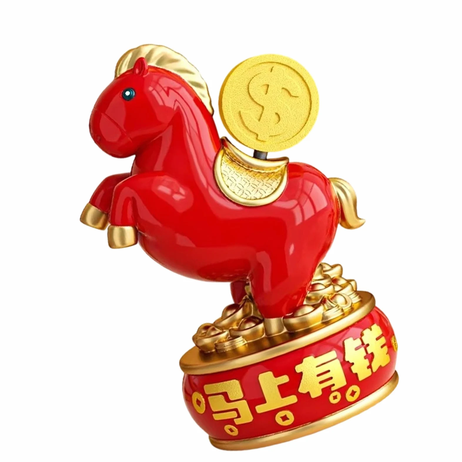 Figuras de caballo de año nuevo chino, adorno de escritorio, estatuas de resina del zodiaco que traen la suerte, riqueza, decoración de oficinas en el hogar, estatuas de caballos