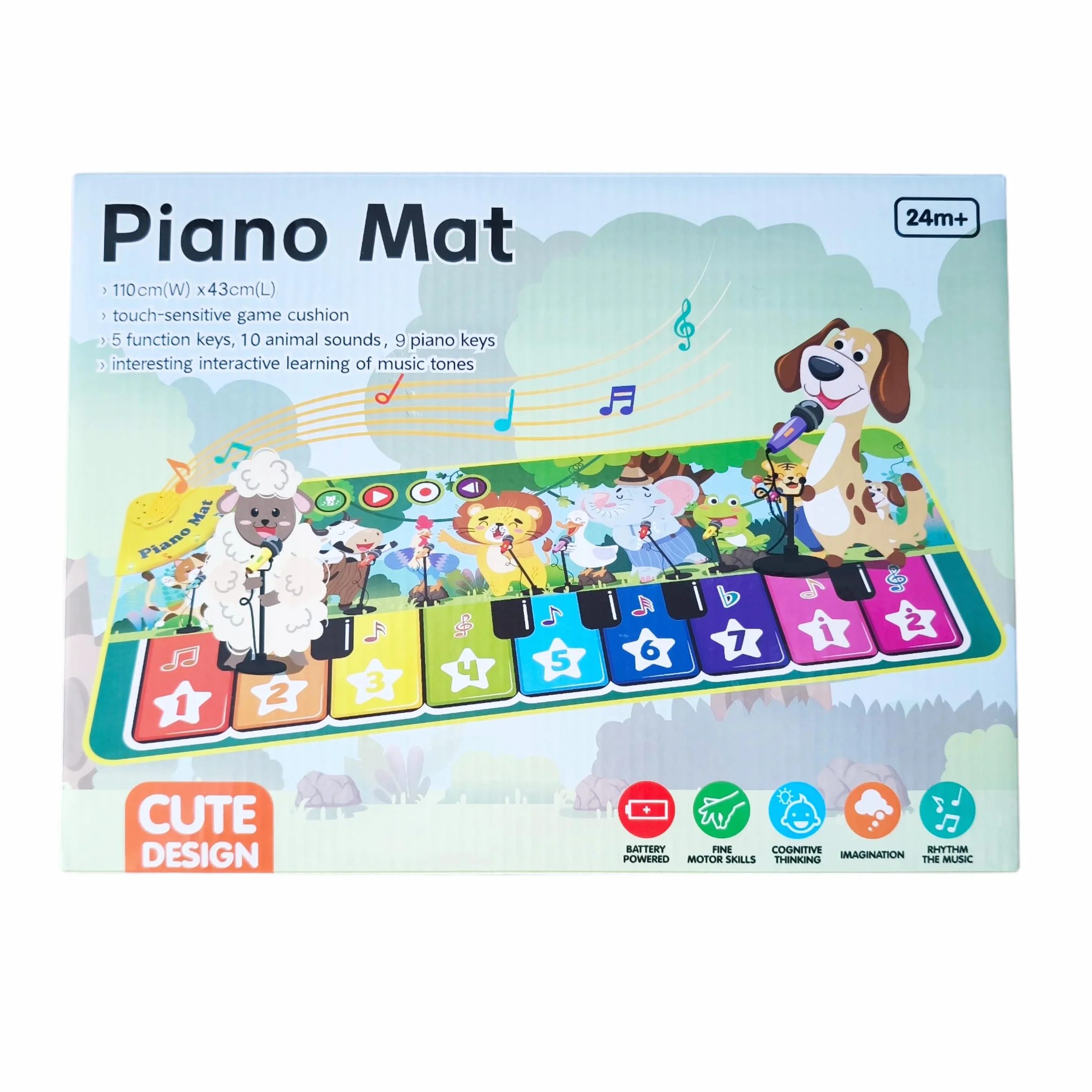 Piano Alfombra Musical para Bebés | Juguete Educativo Infantil con Sonidos y Melodías | Alfombra Musical Sensorial para Desarrollo Temprano | Ideal para Bebés y Niños Pequeños