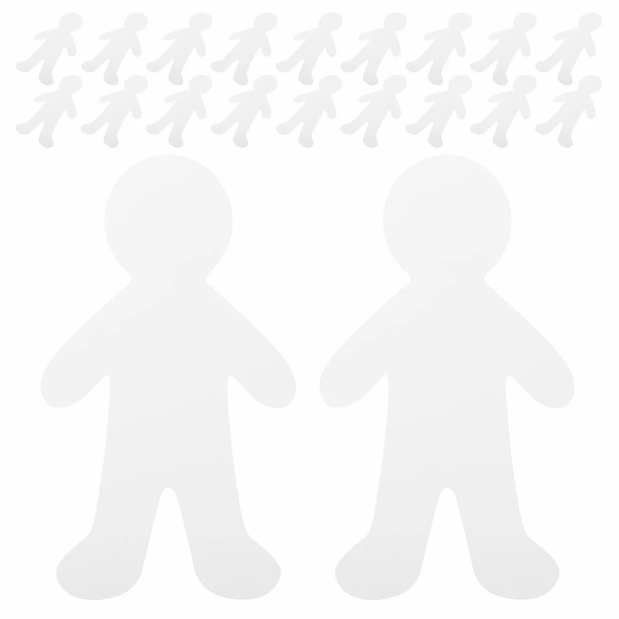 20 muñecos de papel blanco para pintar, figuras humanas de cartón para manualidades, niños, niñas, guardería, decoración escolar