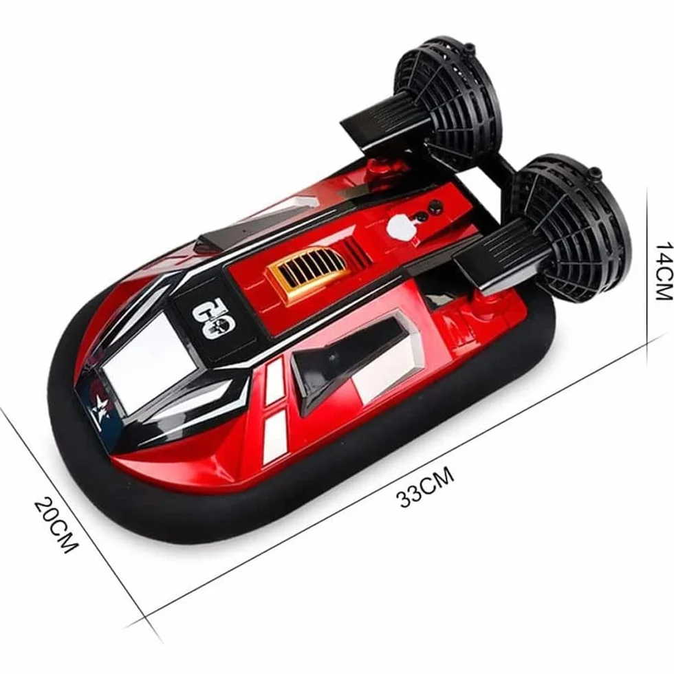 WOLWES RC-Boot Amphibisches Ferngesteuertes Hovercraft, 2,4-GHz-RC-Fahrzeug, Wasserland-Hochgeschwindigkei S-RC-Schiff, Wasserdichtes RC-Boot-Stunt-Elektrospielzeugauto, Kindergeburtstagsgeschenk