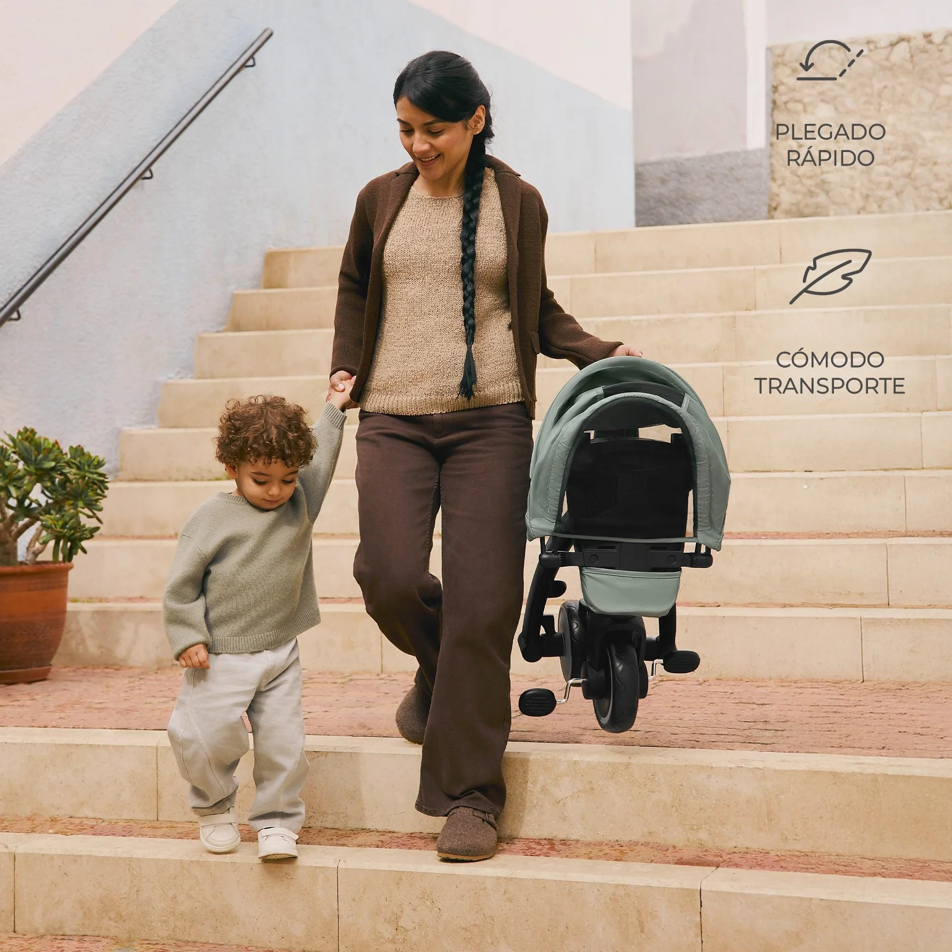 Kinderkraft JAZZ2 Triciclo 6 en 1, con función de Rueda para niños, Cochecito Plegable con Accesorios, protección UV UPF50+, de 9 Meses a 5 años, Rosa