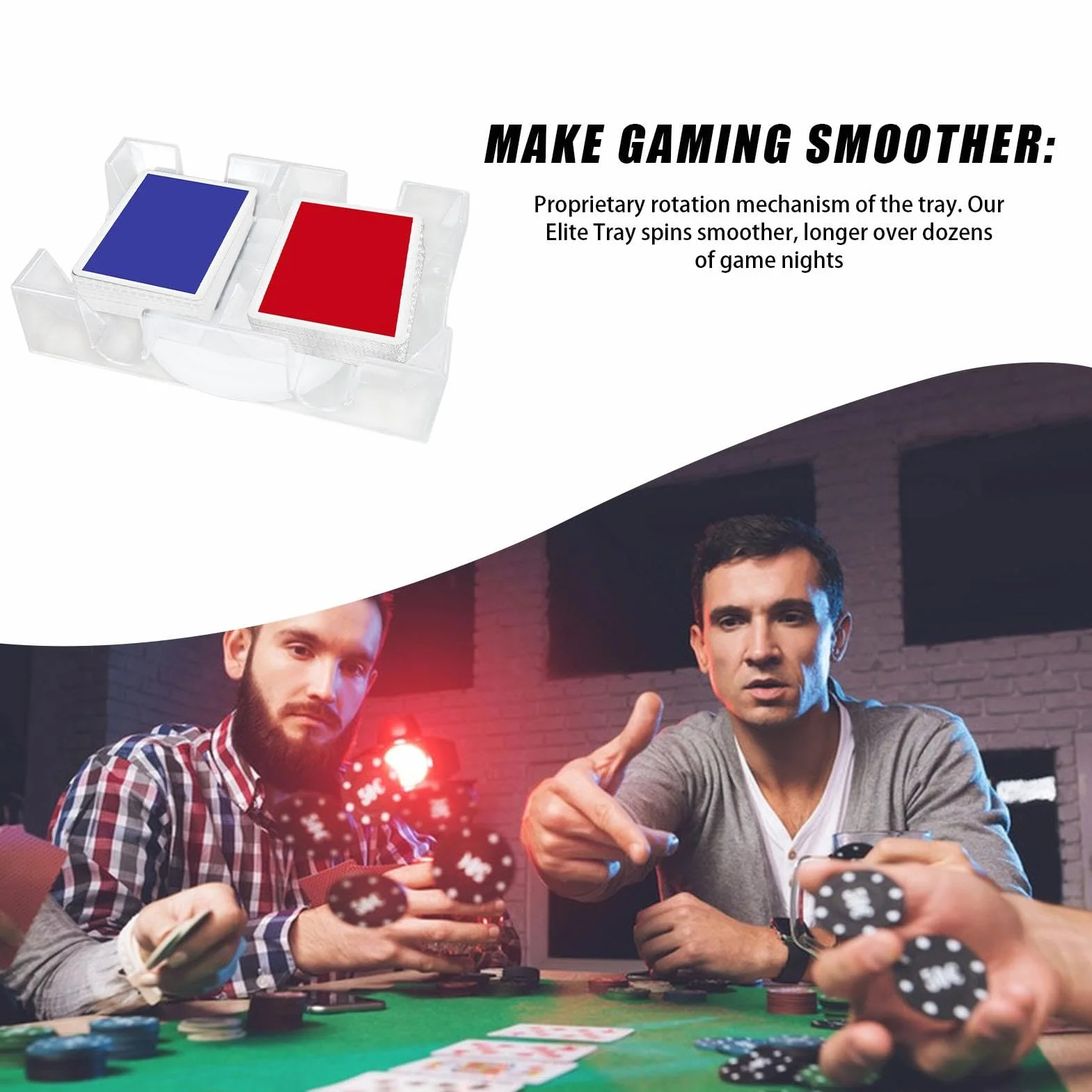Tarjetero giratorio | Canasta y portatarjetas de póker Porta 2 piezas o juego de 4 portatarjetas de juego con agarres