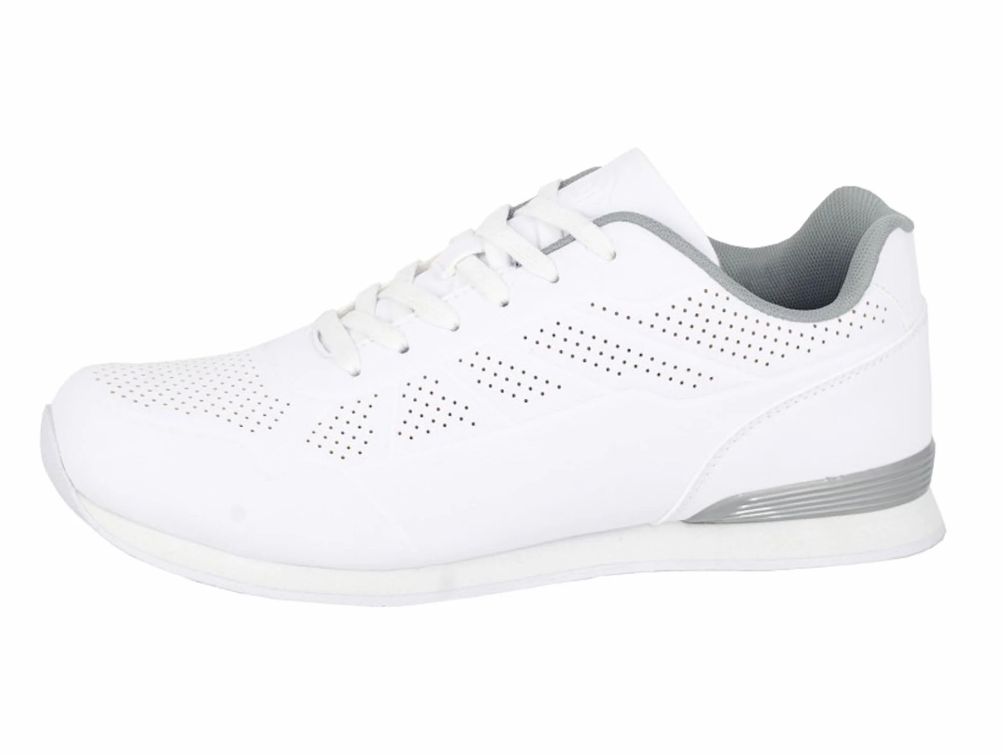 Zapatos de bolos para hombre Dek Penalty ligeros cordones blanco gris