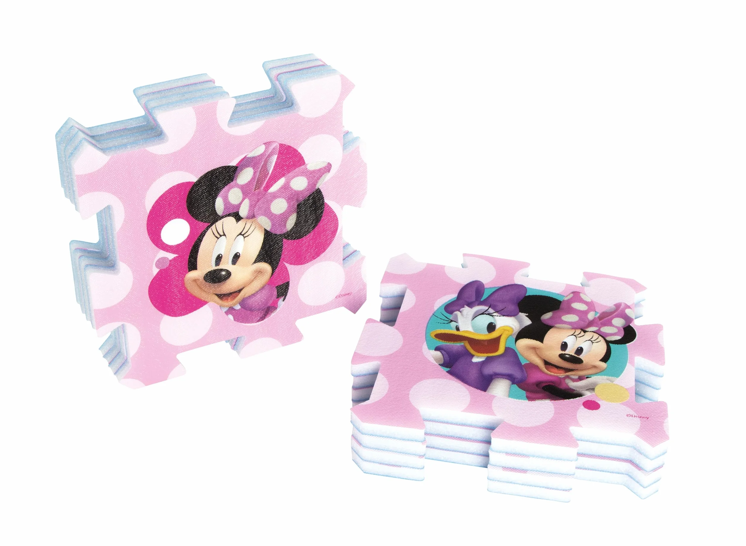 ARDITEX - Juego de Alfombra en Forma de Puzzle Fabricado de Foam de Disney Minnie y Daisy - 111x57cm - Color Rosa