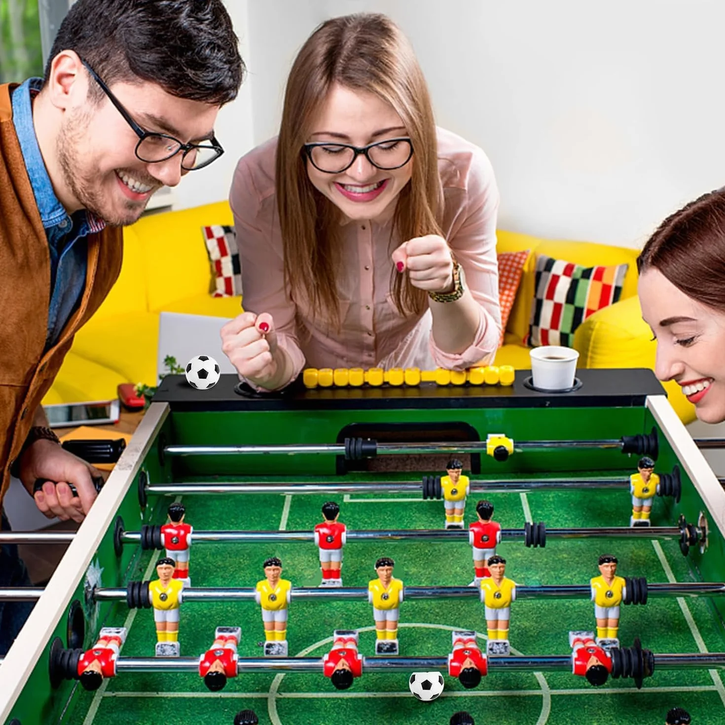 Juego de 8 mini globos de fútbol y billar 32 mm, accesorio de mesa