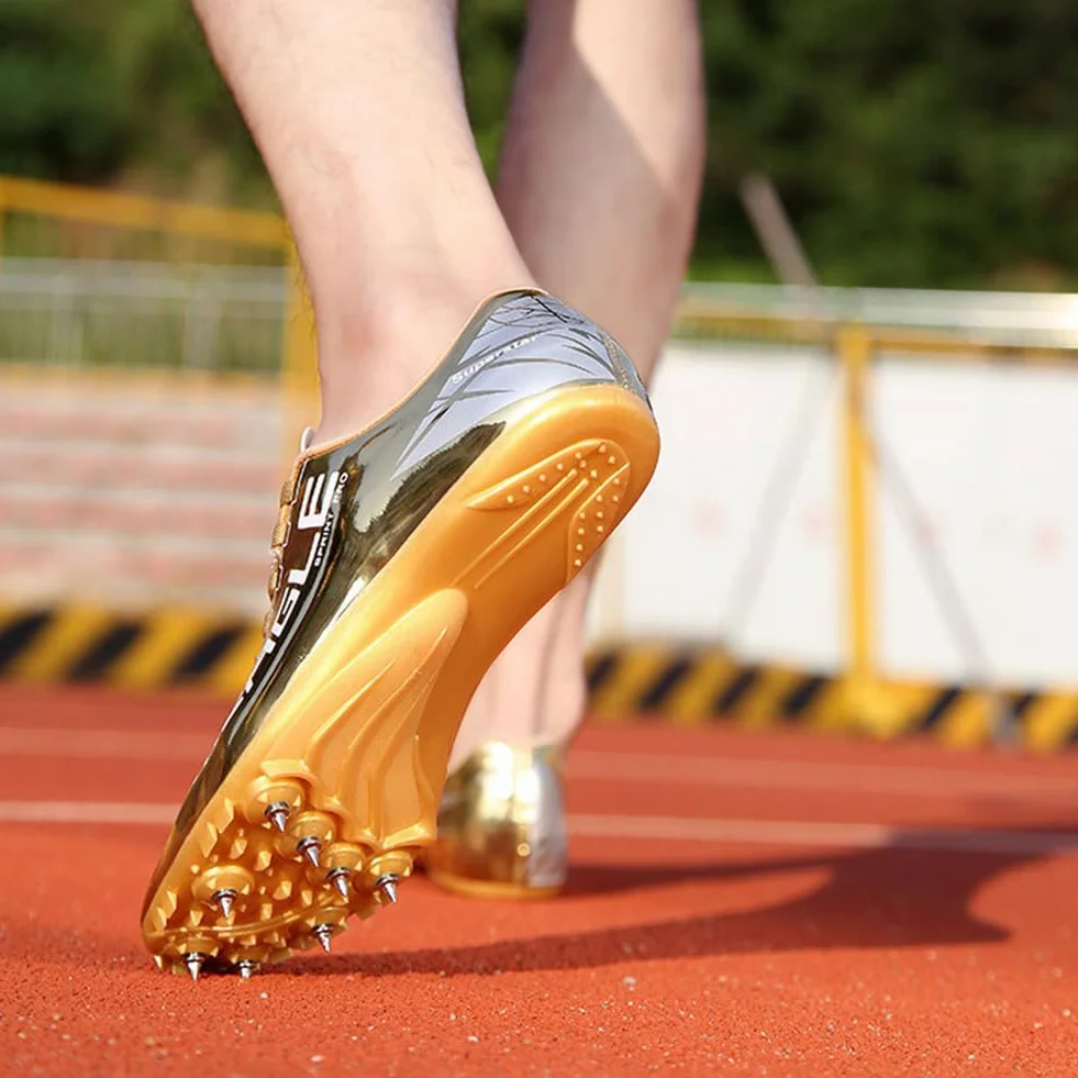 Zapatillas de Atletismo Hombre 7 Clavos, Zapatos de Carreras Transpirable Antideslizante, Zapatos Salto Largo Training