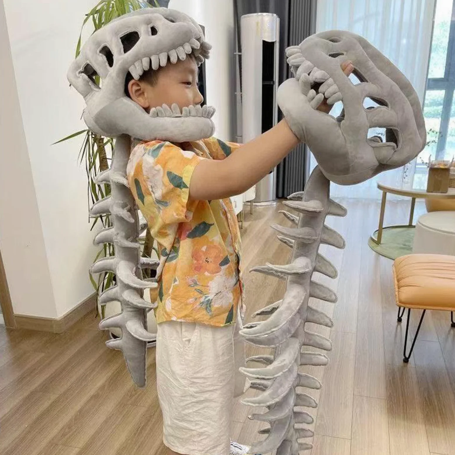 Disfraz de esqueleto de dinosaurio 3D para Halloween (90 cm)