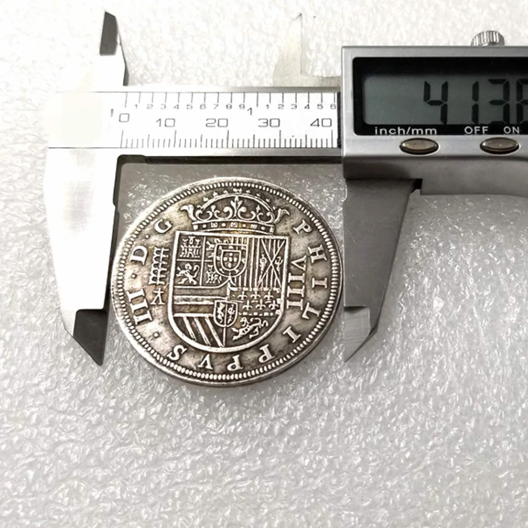 1618 Monedas históricas talladas a mano de España - Grandes monedas europeas de España - Moneda antigua conmemorativa sin circular + Bolsa KaiKBax - Es una moneda artesanal, experiencia futura