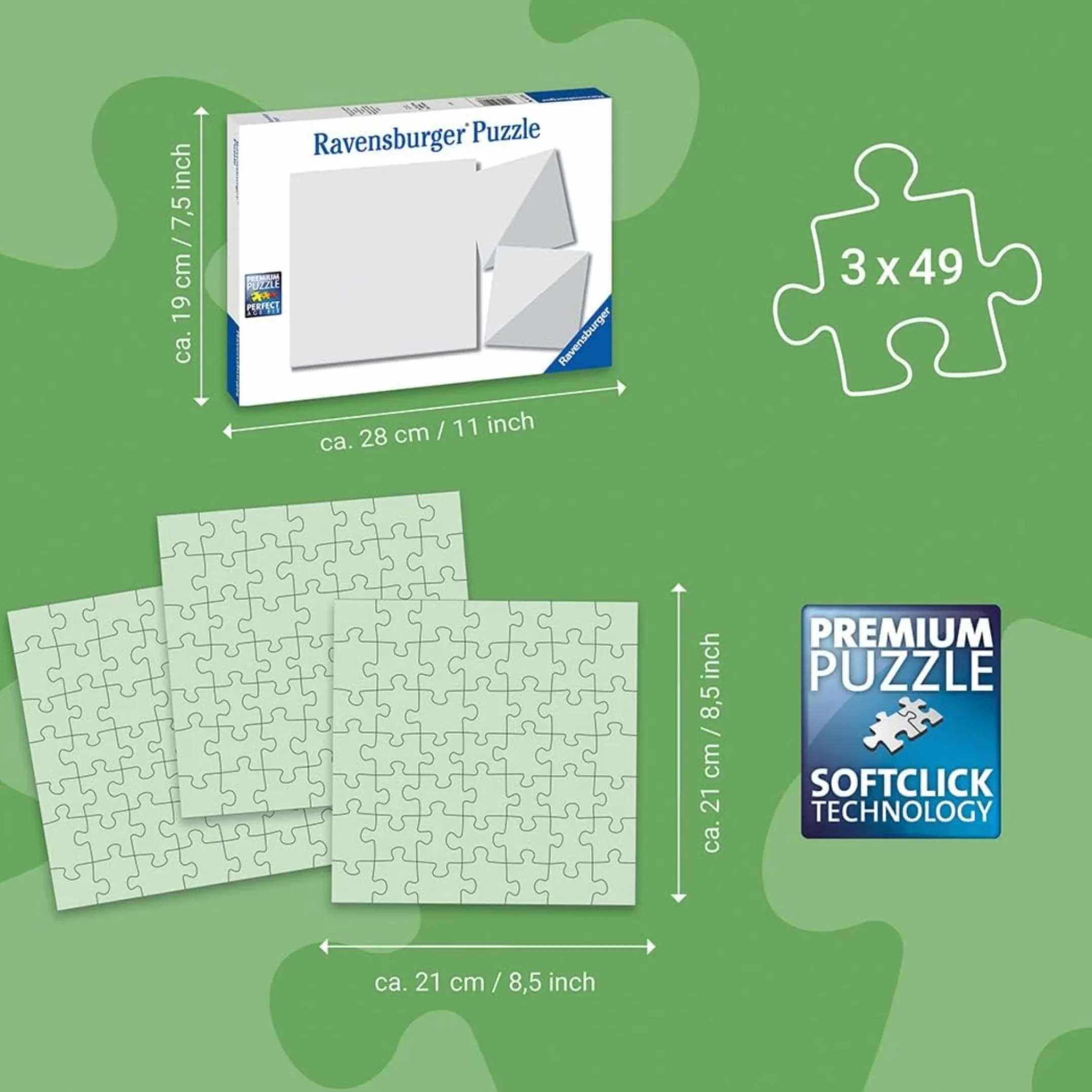 Ravensburger - Puzzle: Patrulla Canina, Puzzles Niños 5 Años o Más, Rompecabezas, 3 Puzzles de 49 Piezas, Regalos Niños 5 Años, 21x21cm