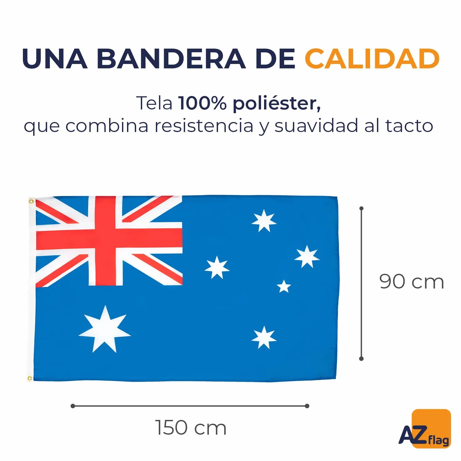 AZ FLAG Bandera Australia 150x90 cm 100% Poliéster Con Ojales de Metal