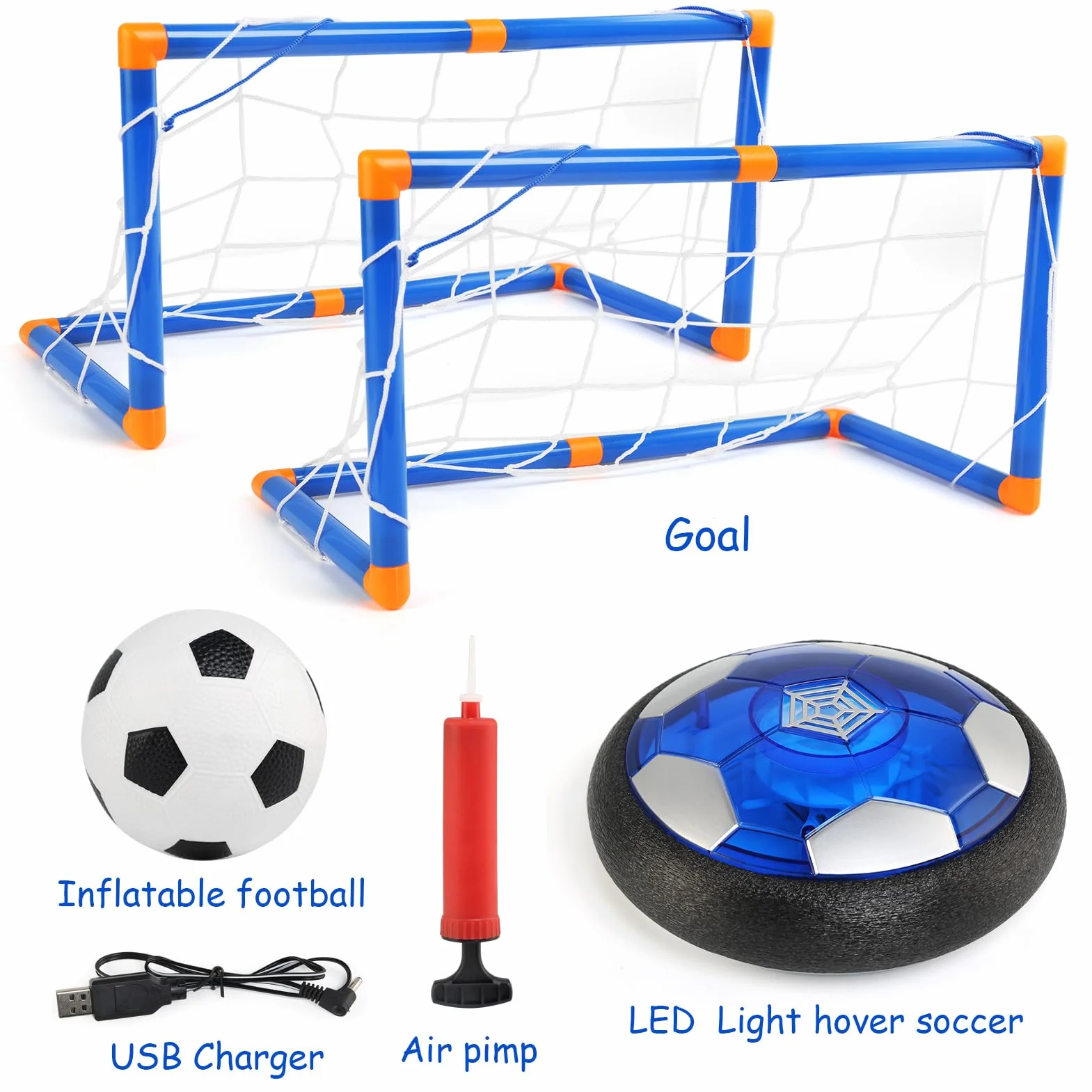Balón Fútbol Flotant,Recargable Pelota Futbol Juguetes Niños 3 4 5 6 7 8 Años, Air Power Soccer con Protectores de Espuma Suave y Luces LED Futbol Juguete para Regalos Cumpleaños Navidad