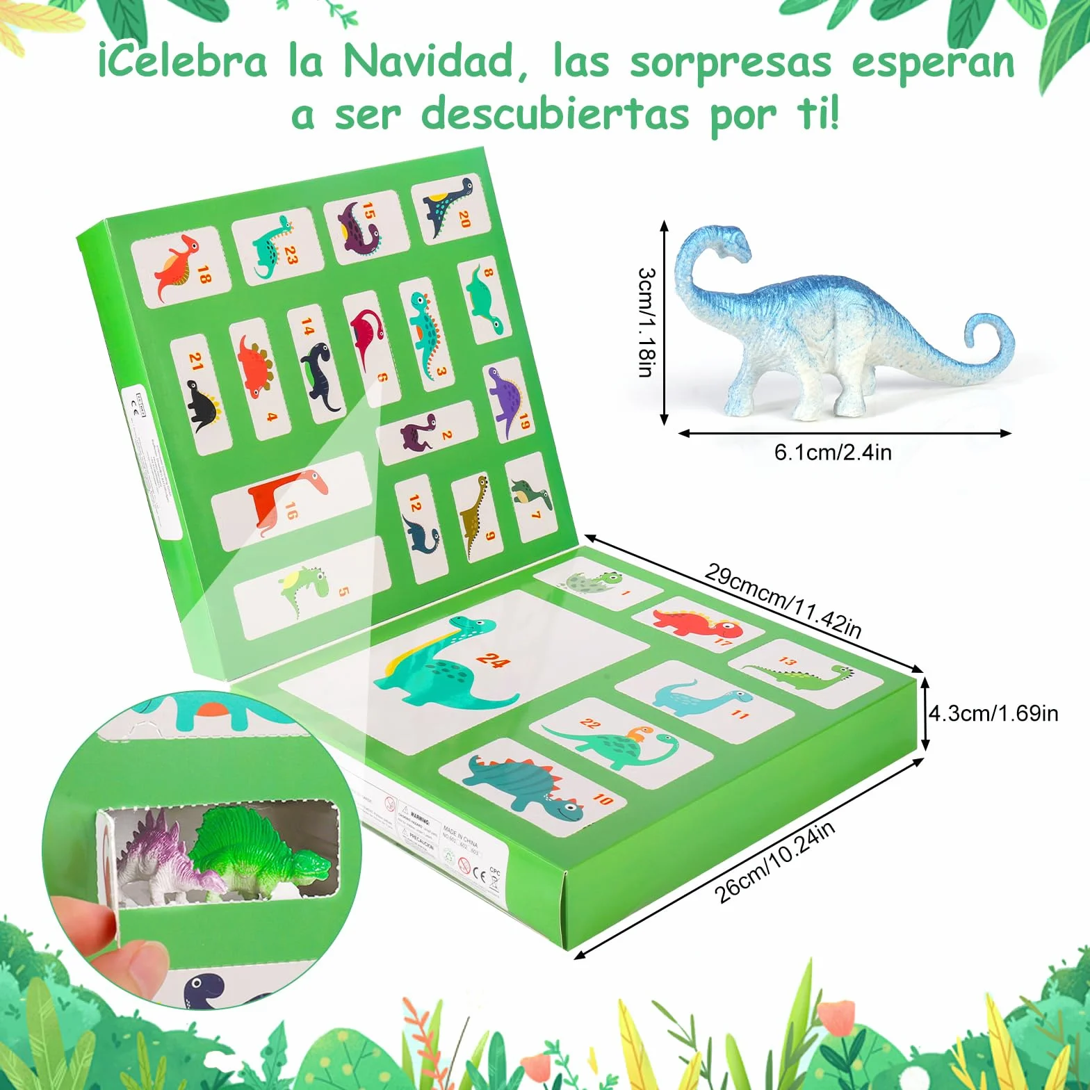 OKYUK Calendario de Adviento, Calendario Adviento de Dinosaurios para Niños con 16 Dinosaurios Únicos, Calendario Juguetes para Niños de 3 Años en Adelante