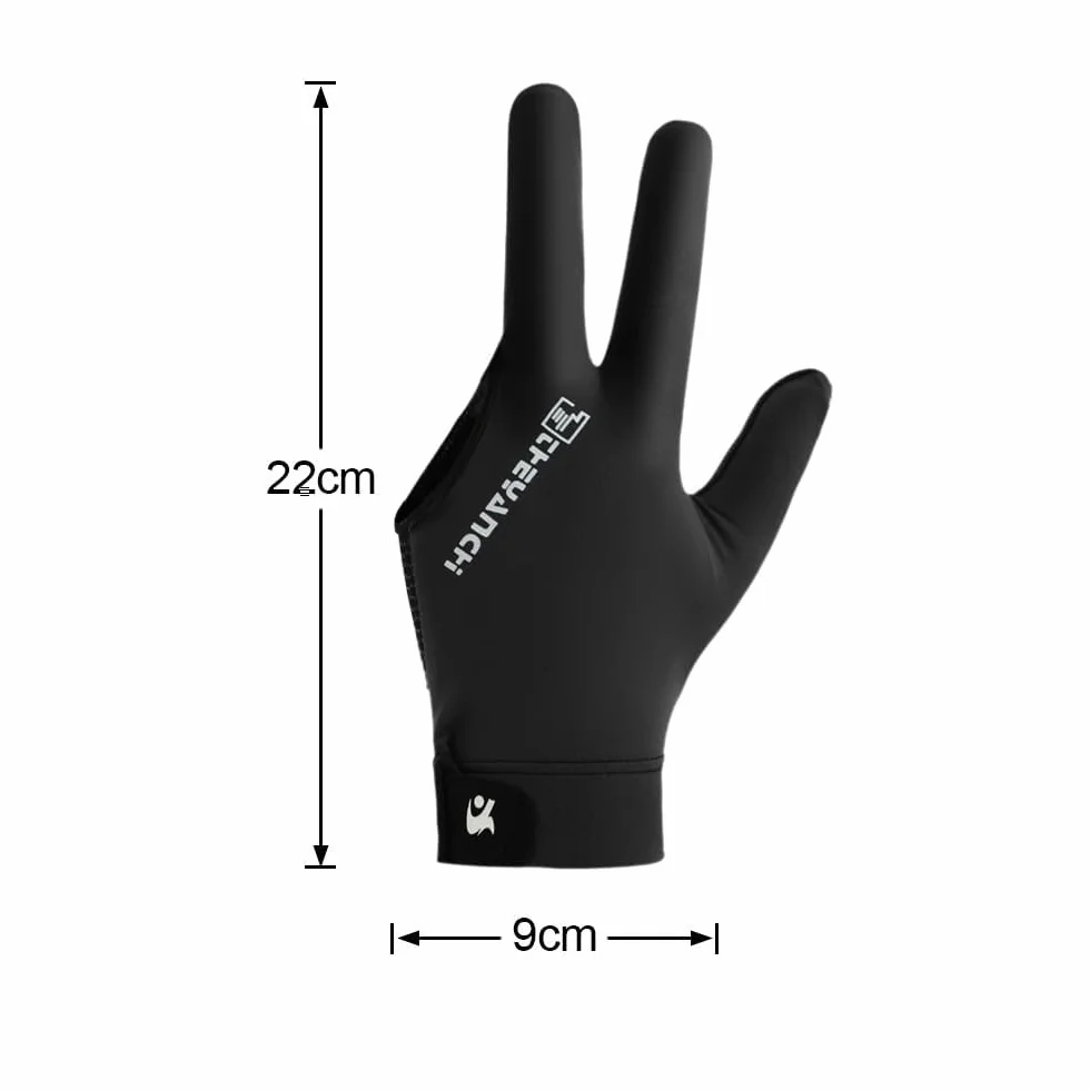 Guantes de Billar Profesionales Transpirables 3 Dedos Accesorio para Mesa Izquierda
