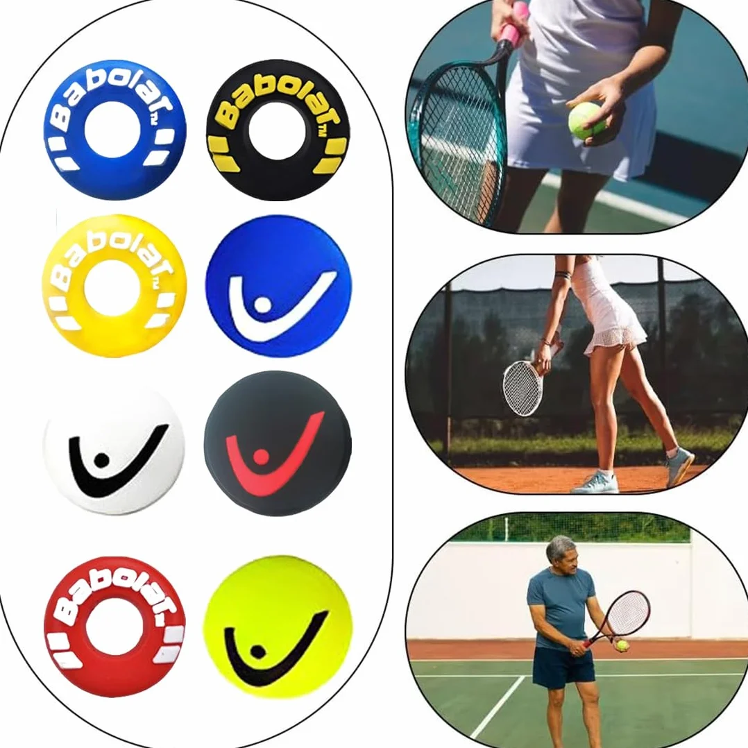 SULIUDAJI 8 Piezas Amortiguador Raqueta Tenis Silicona Antivibrador Accesorios Tenis Bádminton Squash