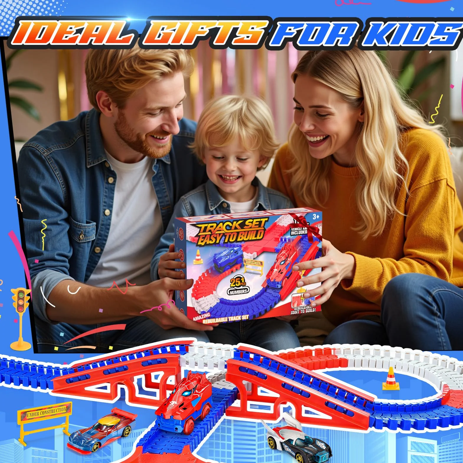 Juguetes Niños 2 3 4 5 6 Años, Coche Regalo Niño Niña 3-6 Años Eléctrico Pista de Coche Regalo Navidad Niño Niña 3-6 Años Juegos Educativos
