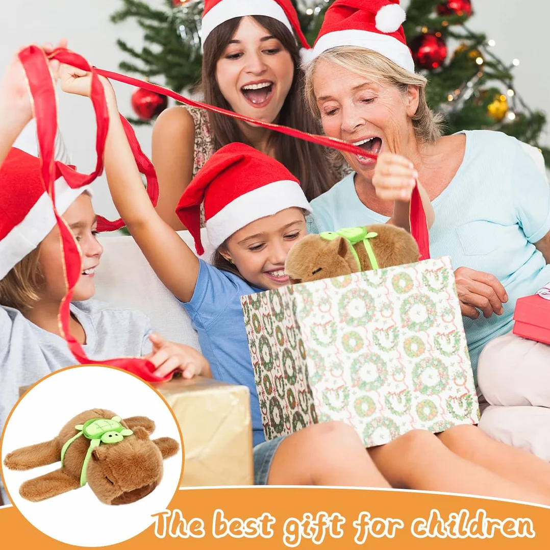 Pulsera Capybara Slap Snap de Peluche con Mochila Tortuga Regalo Niñas Niños
