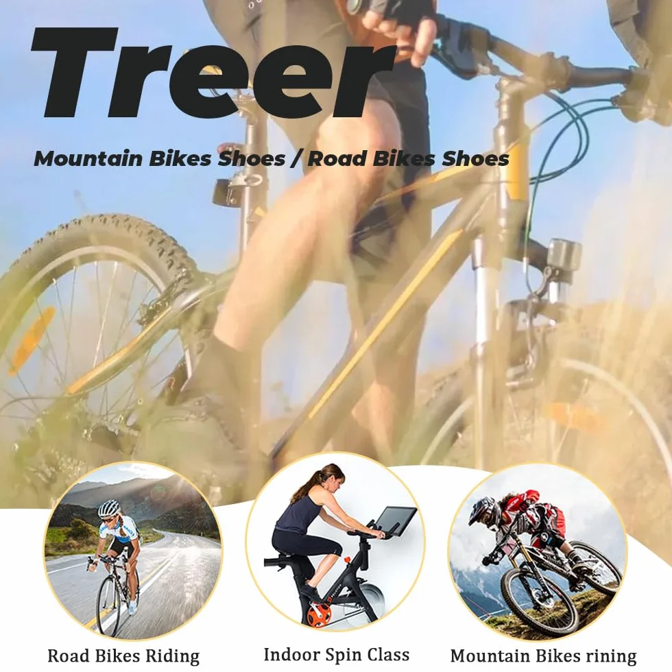 Zapatillas Ciclismo Montaña Hombre Calzado Bicicleta Base Goma Antideslizante Ligeros 36EU-47EU