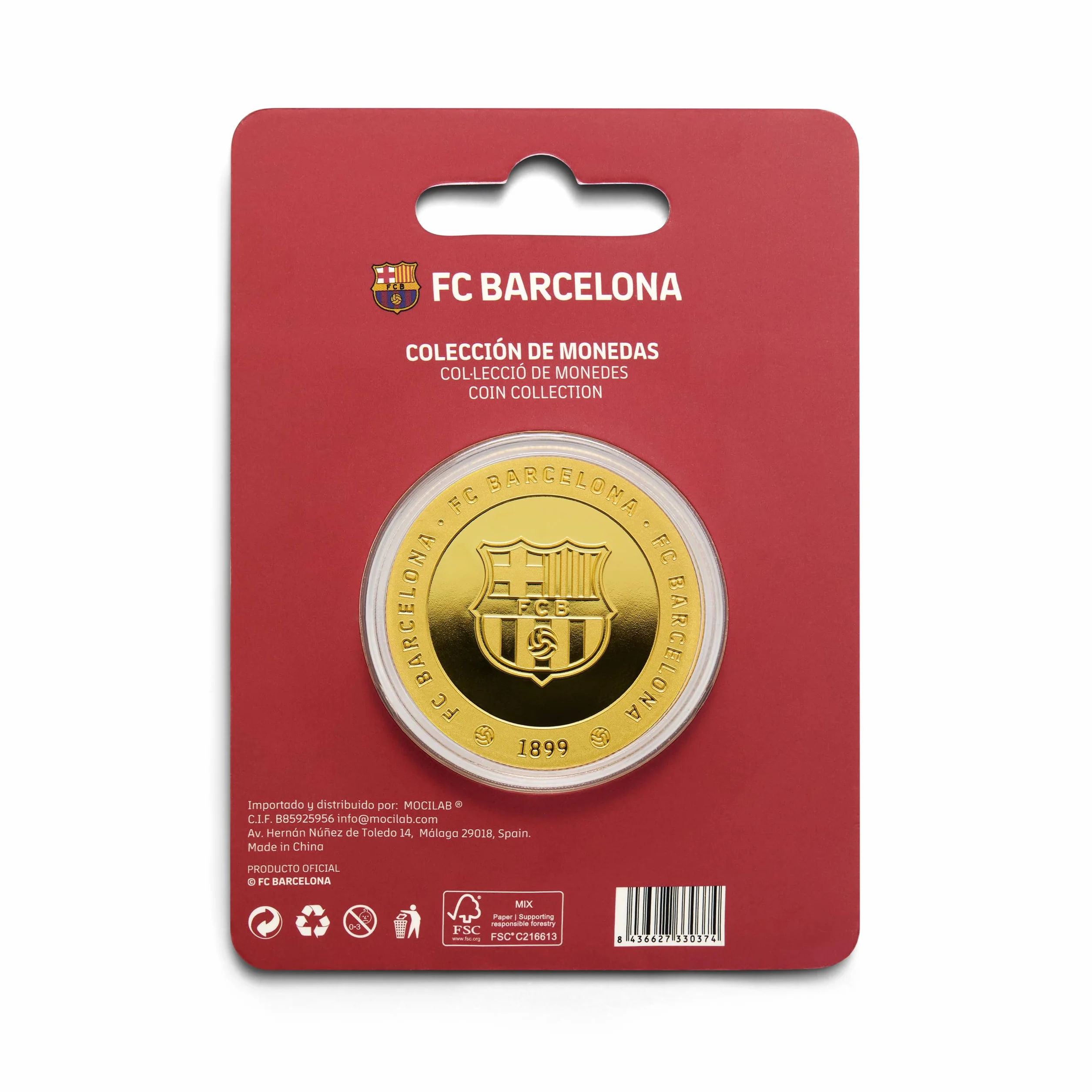 FC Barcelona - Moneda edición Especial con Escudo y Retrato en Relieve de Lamine Yamal, acompañado del número 10 y su Firma grabada - Coleccionable - Dorada - Producto Oficial