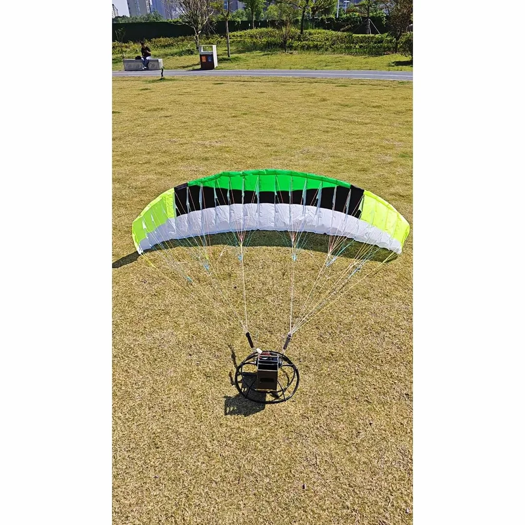 Mini parapente eléctrico de acrobacias a control remoto de 2.4 G, parapente de vuelo acrobático de alta altitud de 150 cm con carrito con ruedas y color de tela de paraguas aleatorio, regalo ideal