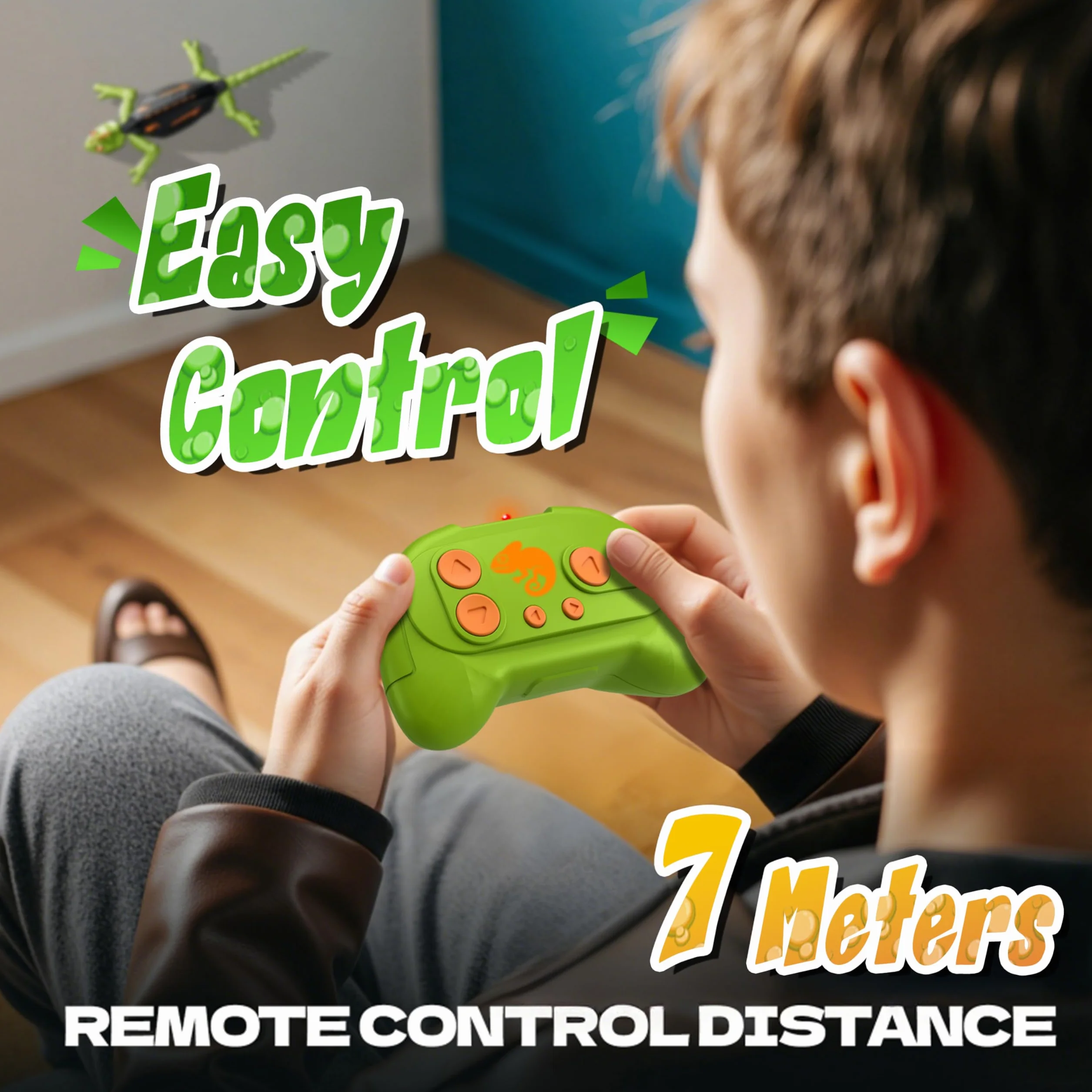 Recargable Camaleón Teledirigido, Gecko Teledirigido con Ojos LED, Lagarto Robot Juguetes, Regalos de Cumpleaños para Niños Niñas 3 4 5 6 7 8+ Años [Versión Mejorada]