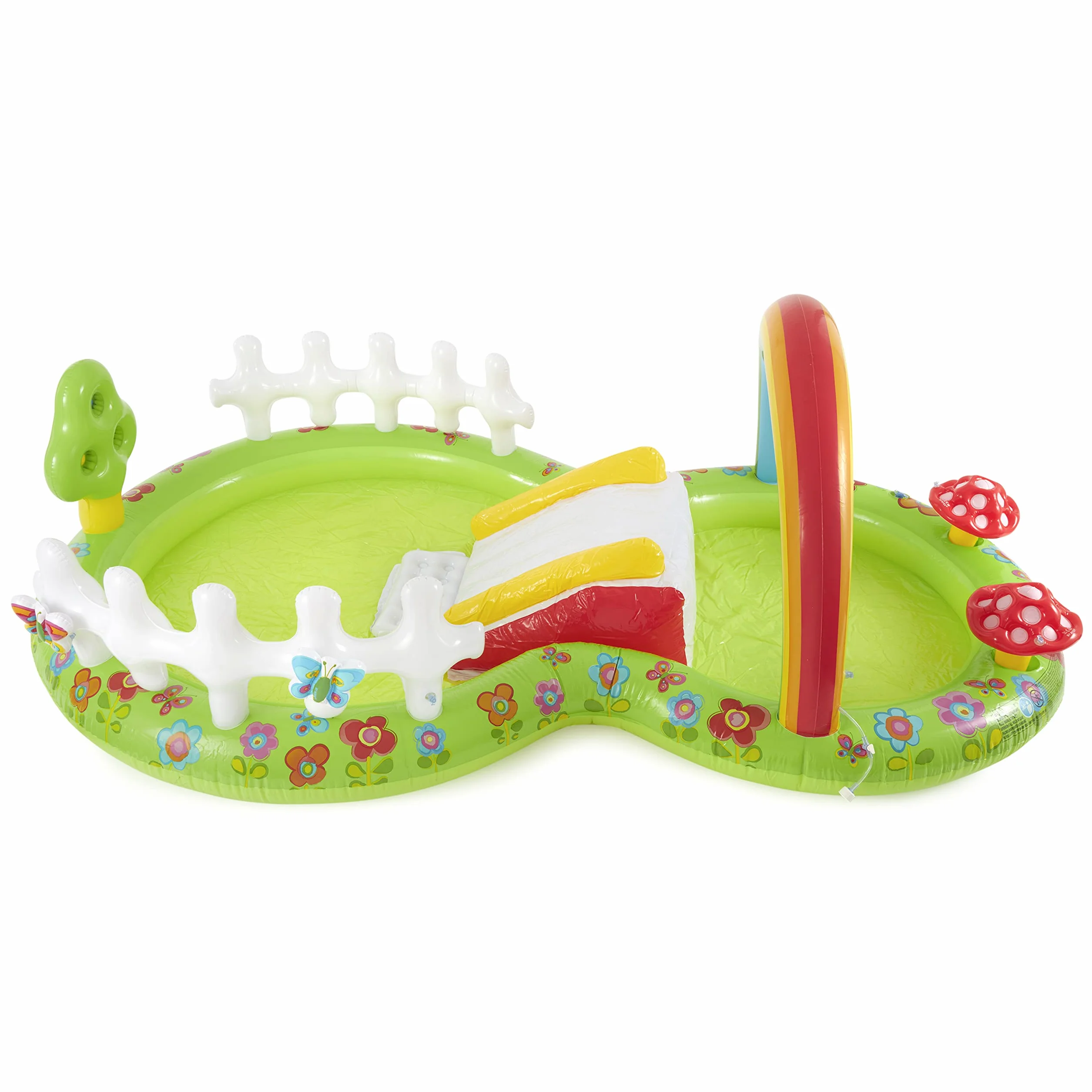 INTEX Piscina Inflable de jardín para niños: Piscina Inflable para niños con rociador de Agua y tobogán – Almohadilla para Salpicaduras – 114 x 71 x 41 Pulgadas – A Partir de 3 años