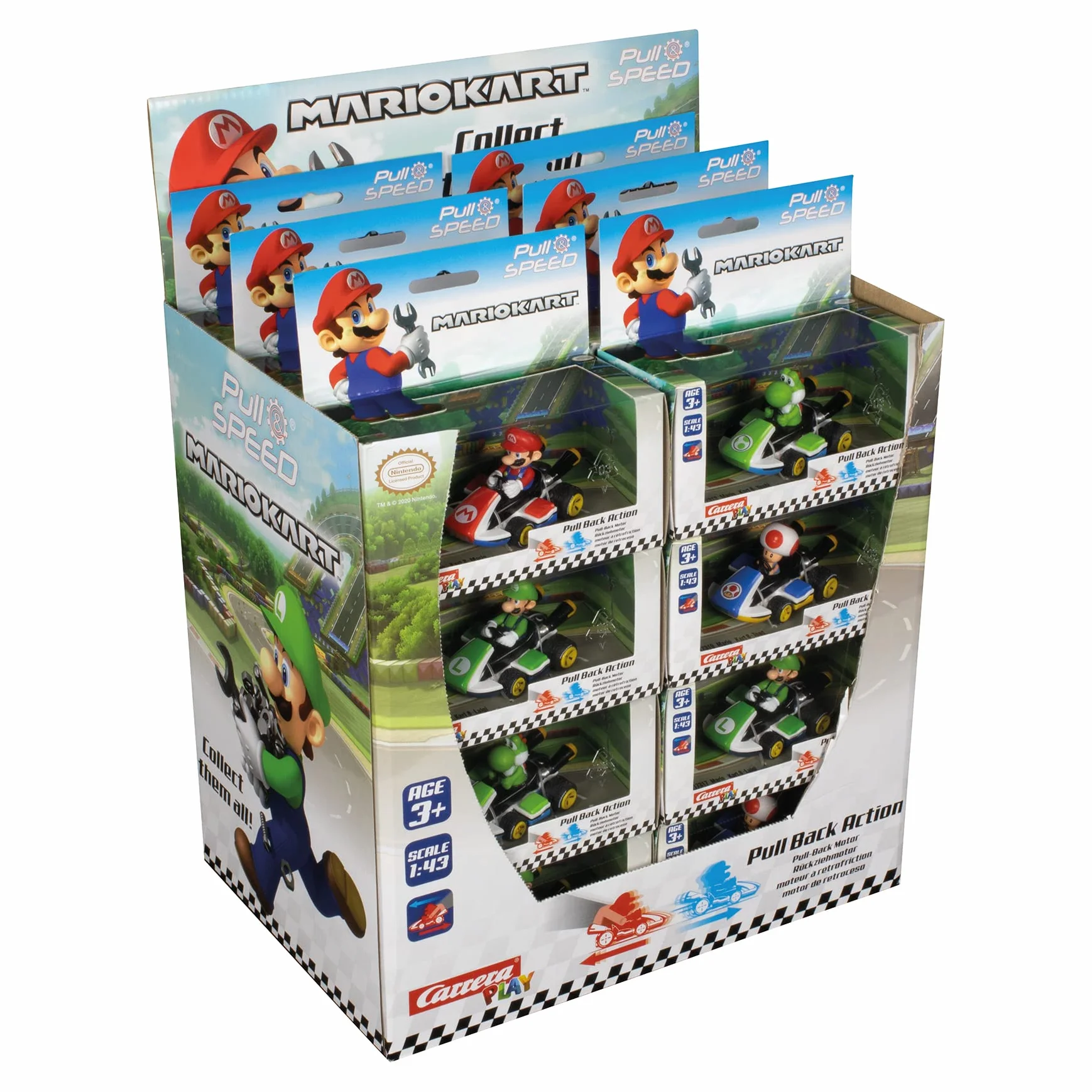 Carrera Pull and Speed Mario Kart 8, 4Styles Assorted