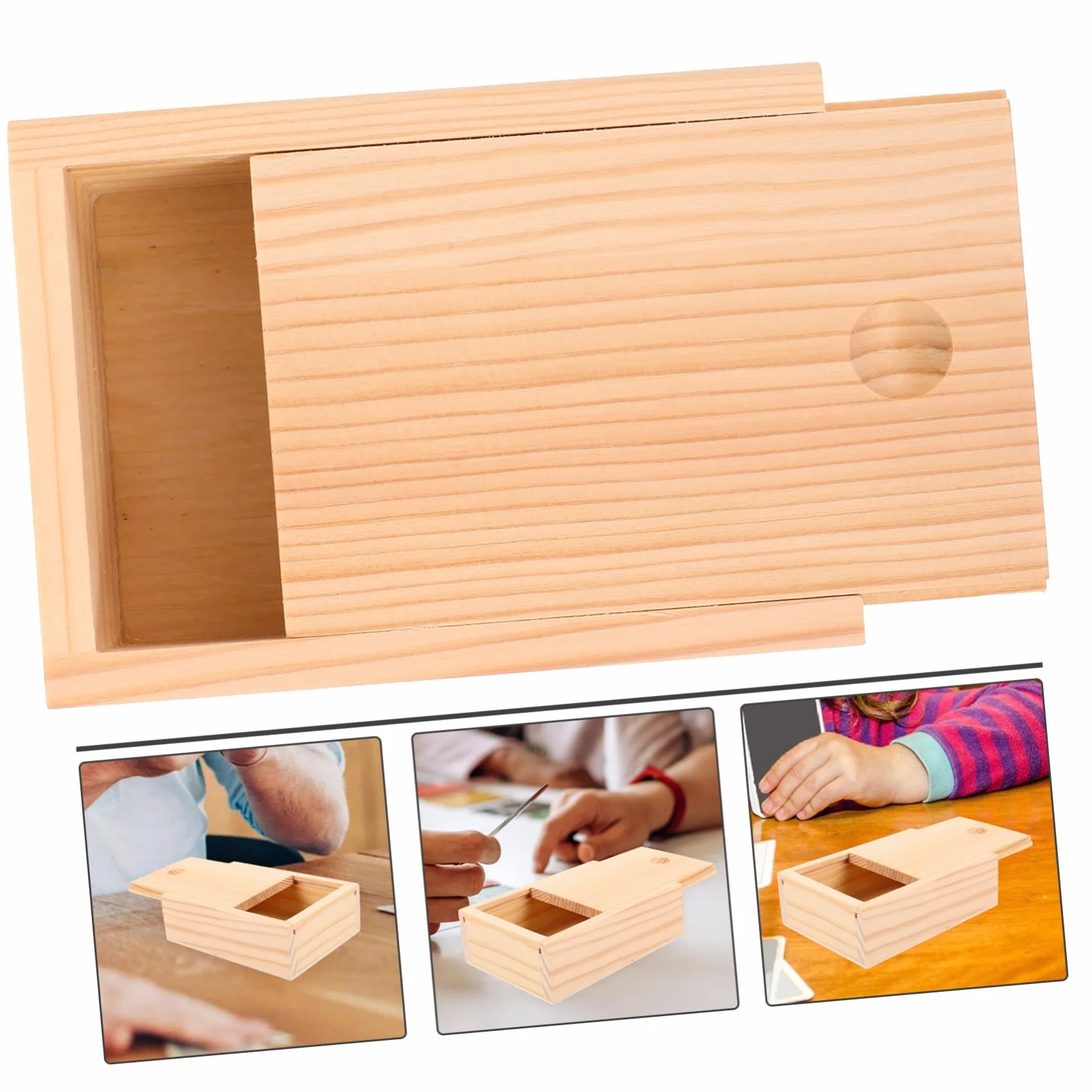 Toyvian cajas de naipes de madera organizador de naipes cajas de poker con tapa titular vacío póker caja madera caja de rectangulares contenedor de dulces