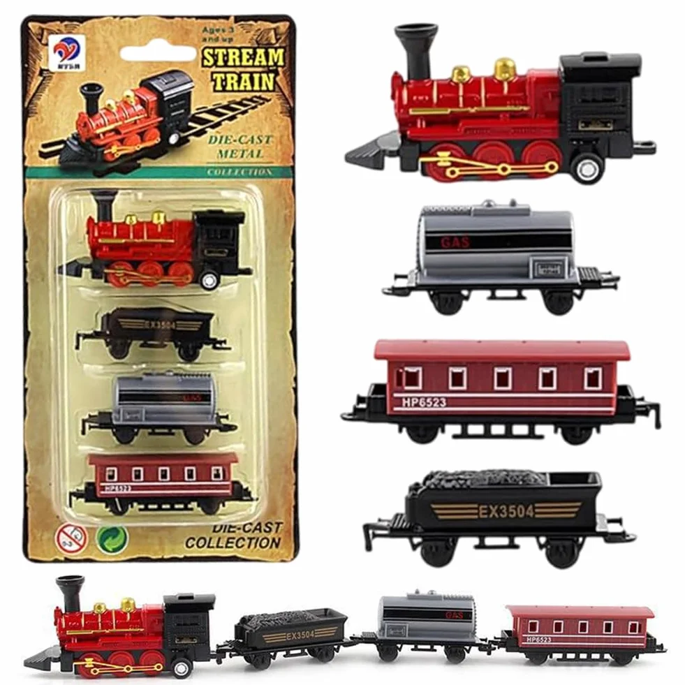 Mini Tren Tráfico - Mini modelo de vapor, Juego retro de vapor, Pequeño adorno de tren creativo, Suministros para Vapor Tema Cumpleaños
