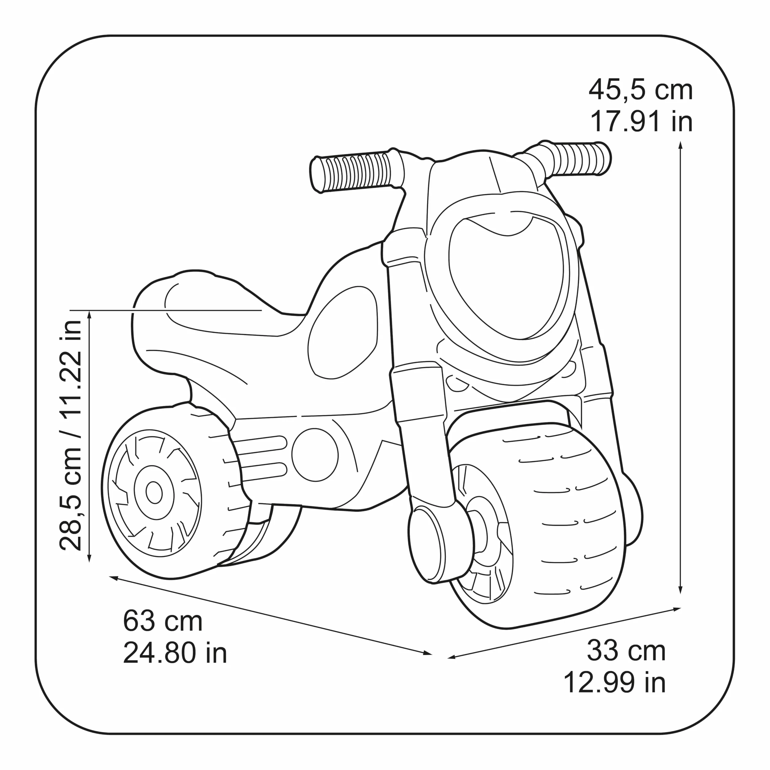 FEBER - Motofeber Casual, Correpasillos con Forma de Moto con un Diseño Que Transmite Relajación, Estable y Seguro, Desarrollo niños y niñas de 18 Meses a 3 años, Famosa (FED30000)