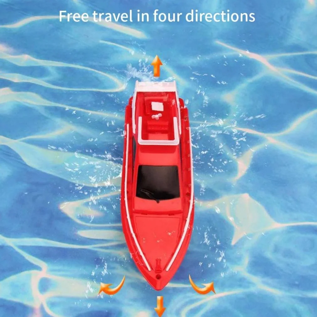 Barco RC de Carreras a Prueba de Agua Mini Juguete electrónico con Control Remoto - Barco RC para niños (sin batería), Rojo